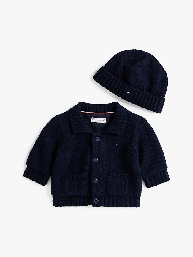 Tommy Hilfiger Cardigan + Berretto Bimbo