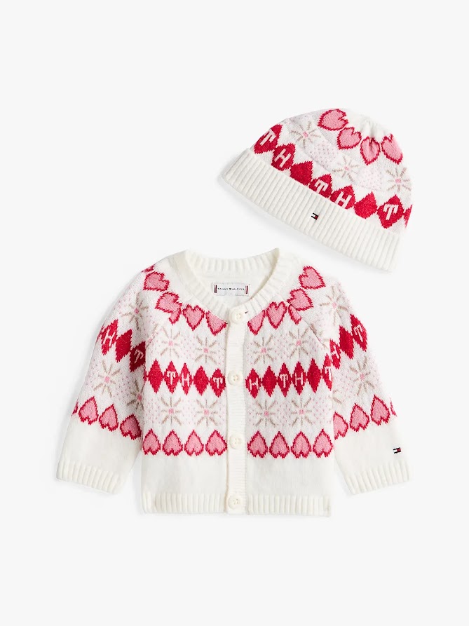 Tommy Hilfiger Cardigan + Berretto Bimba