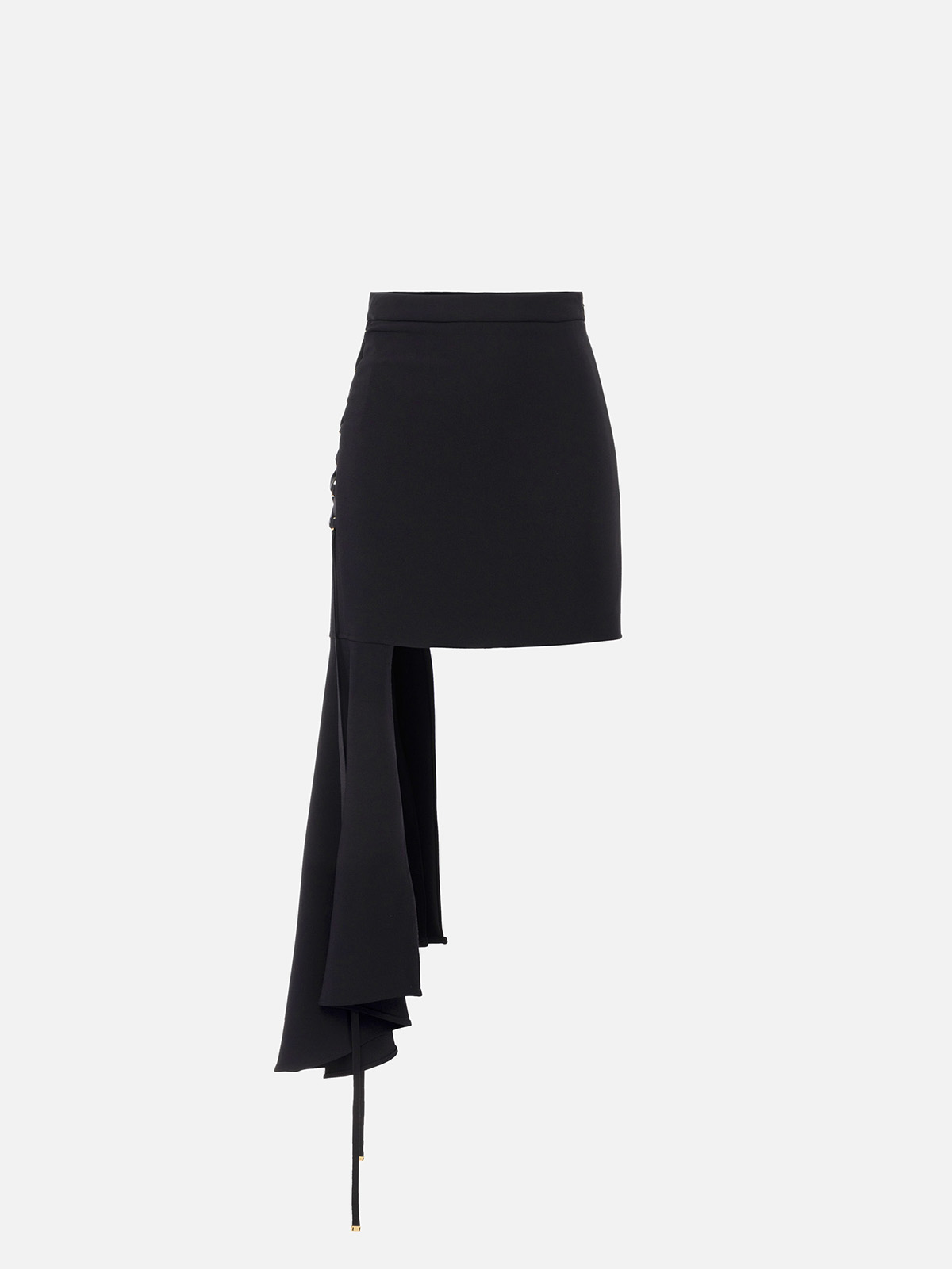 GO07151E2 Elisabetta Franchi Asymmetric Crêpe Mini Skirt