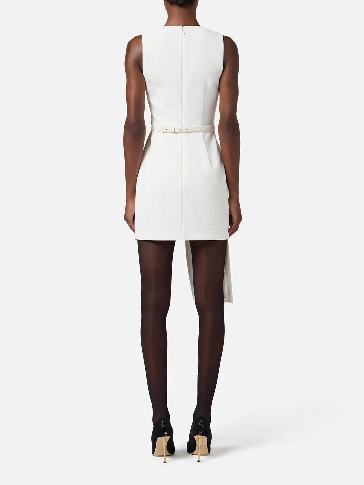 AB80156E2 Elisabetta Franchi Light Crêpe Dress With Tuxedo Details AB80156E2 Elisabetta Franchi Light Crêpe Dress With Tuxedo Details
