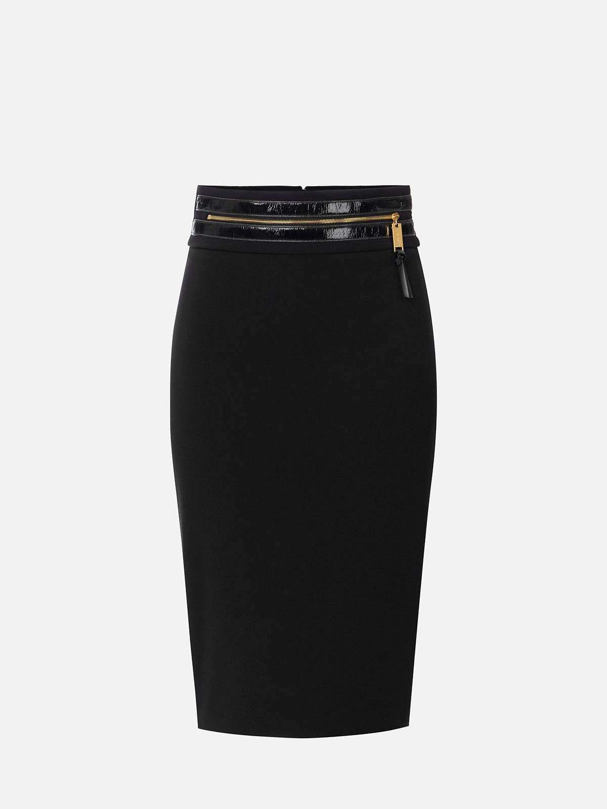 GO13056E2 Elisabetta Franchi Lightweight Crêpe Skirt with GO13056E2 Elisabetta Franchi Lightweight Crêpe Skirt with