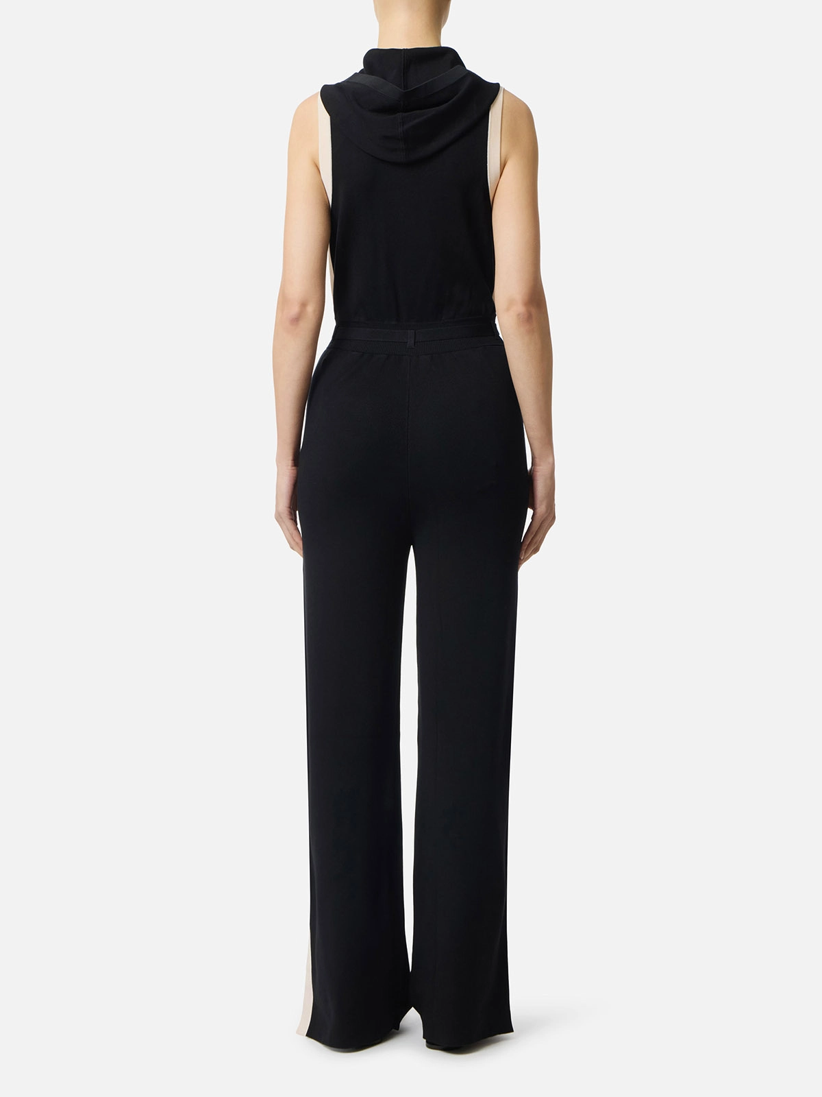 KT68S61E2 Elisabetta Franchi Knit Jumpsuit With Shiny Viscose Bands
