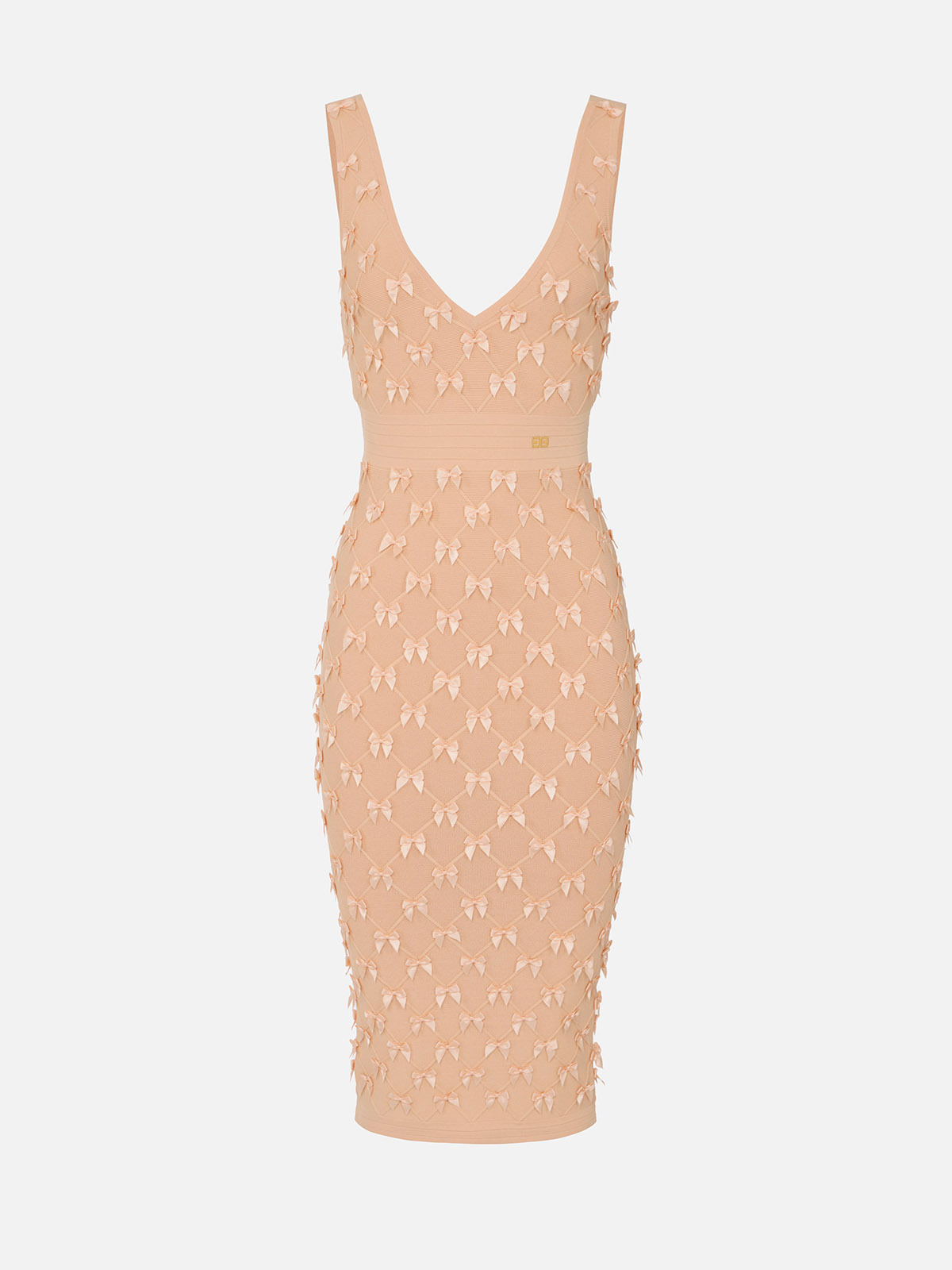 AM79S52E2 Elisabetta Franchi Stretch Viscose Midi Dress With