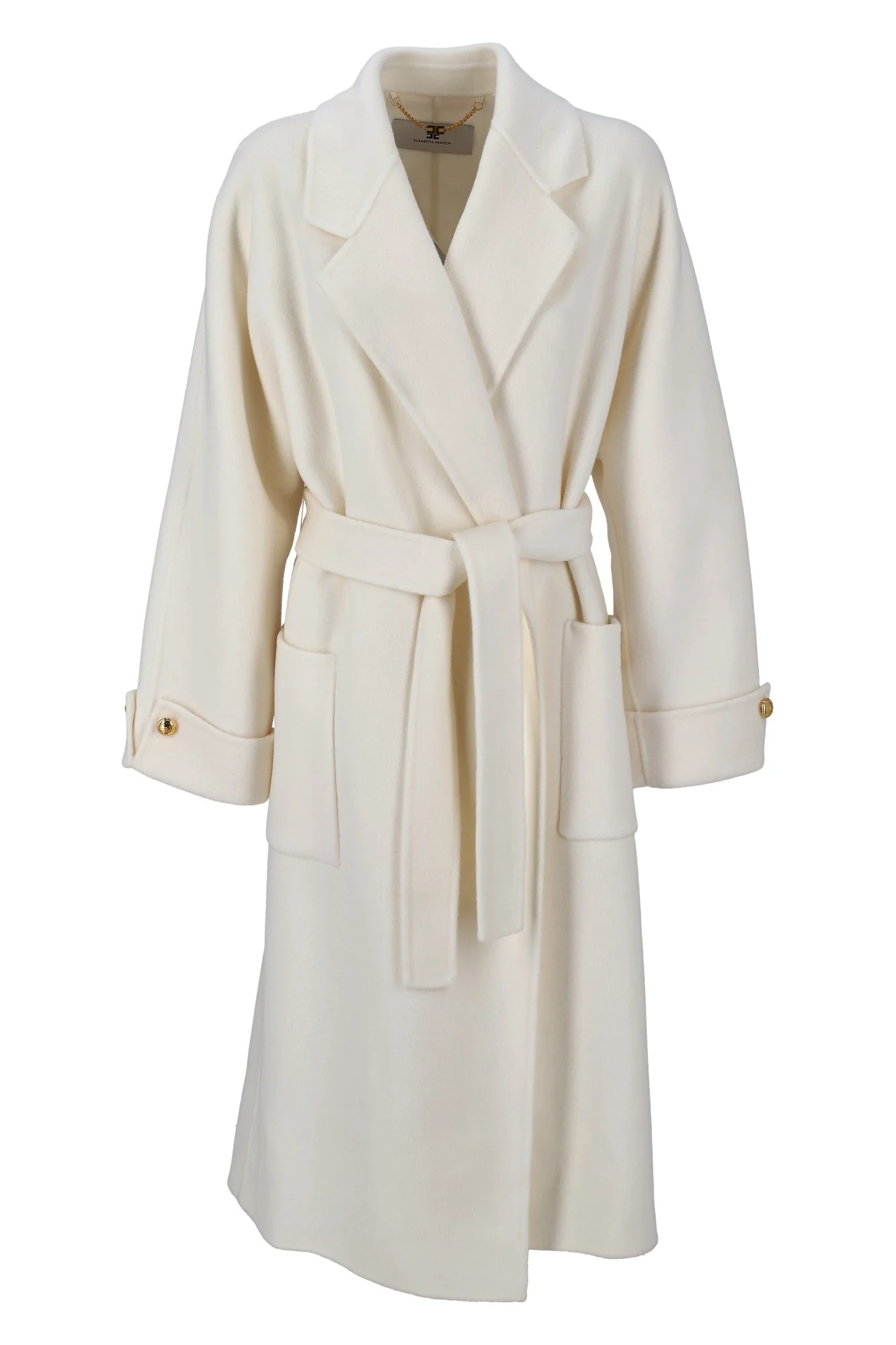 CP68D56E2 Elisabetta Franchi Double Wool Blend Coat