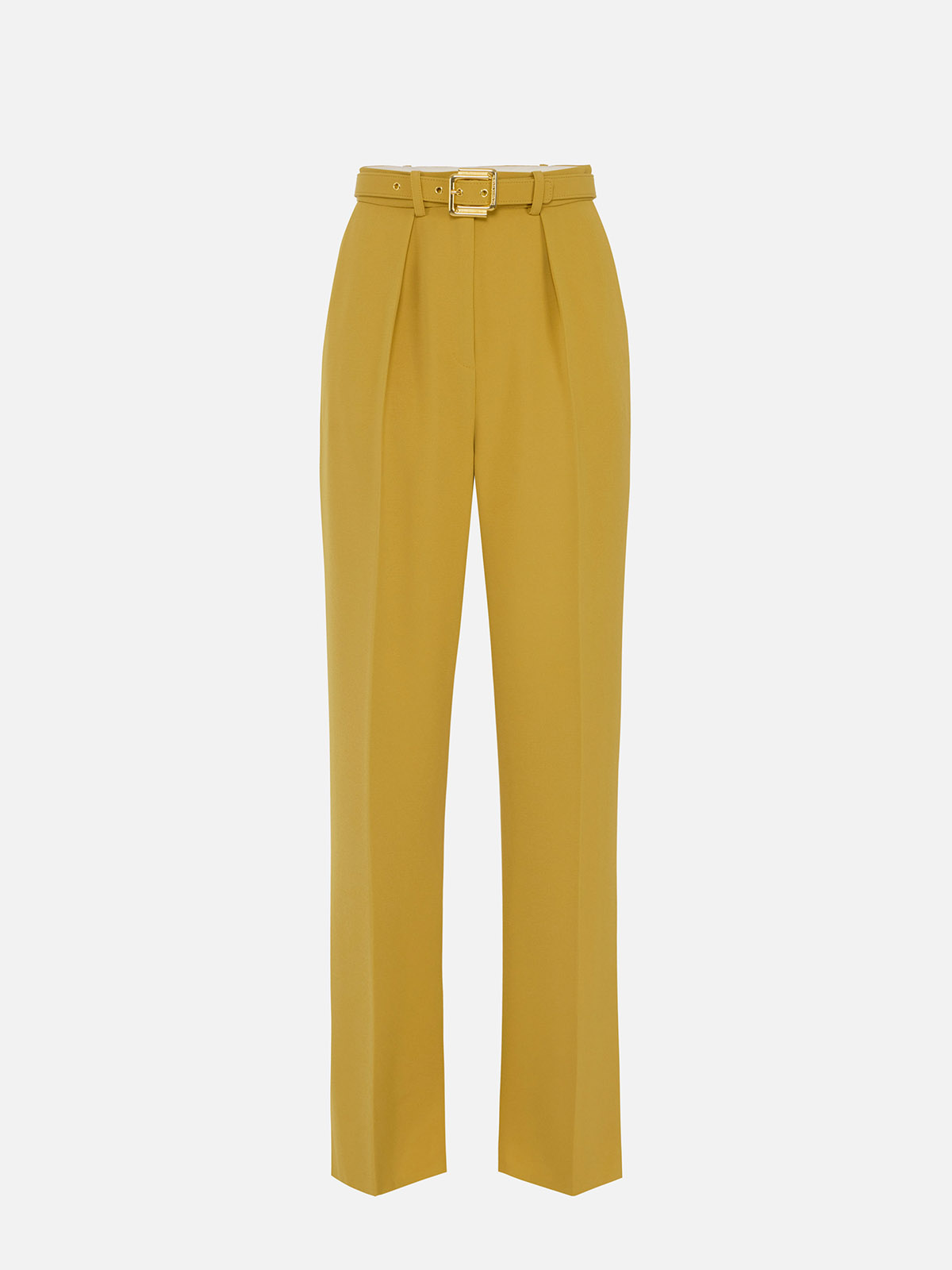 PA09552E2 Elisabetta Franchi Light Crêpe Trousers With Belt