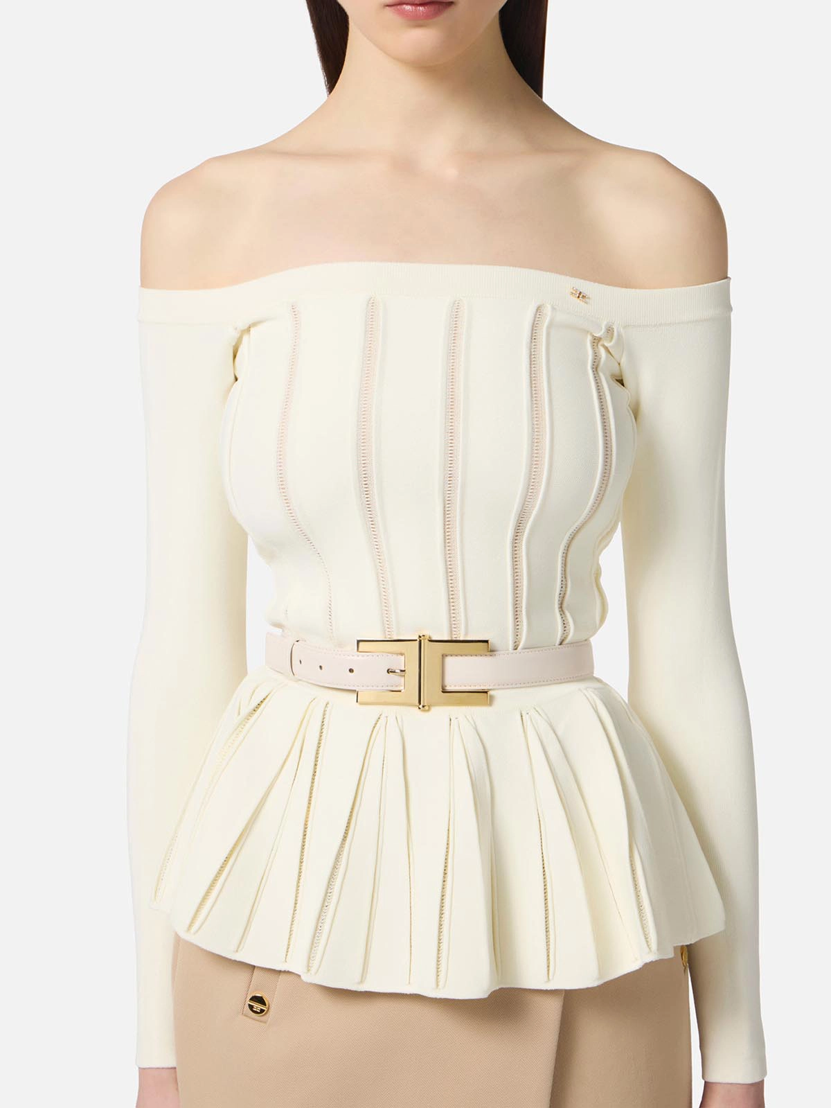 CT57S57E2 Elisabetta Franchi Belt With Logo Buckle