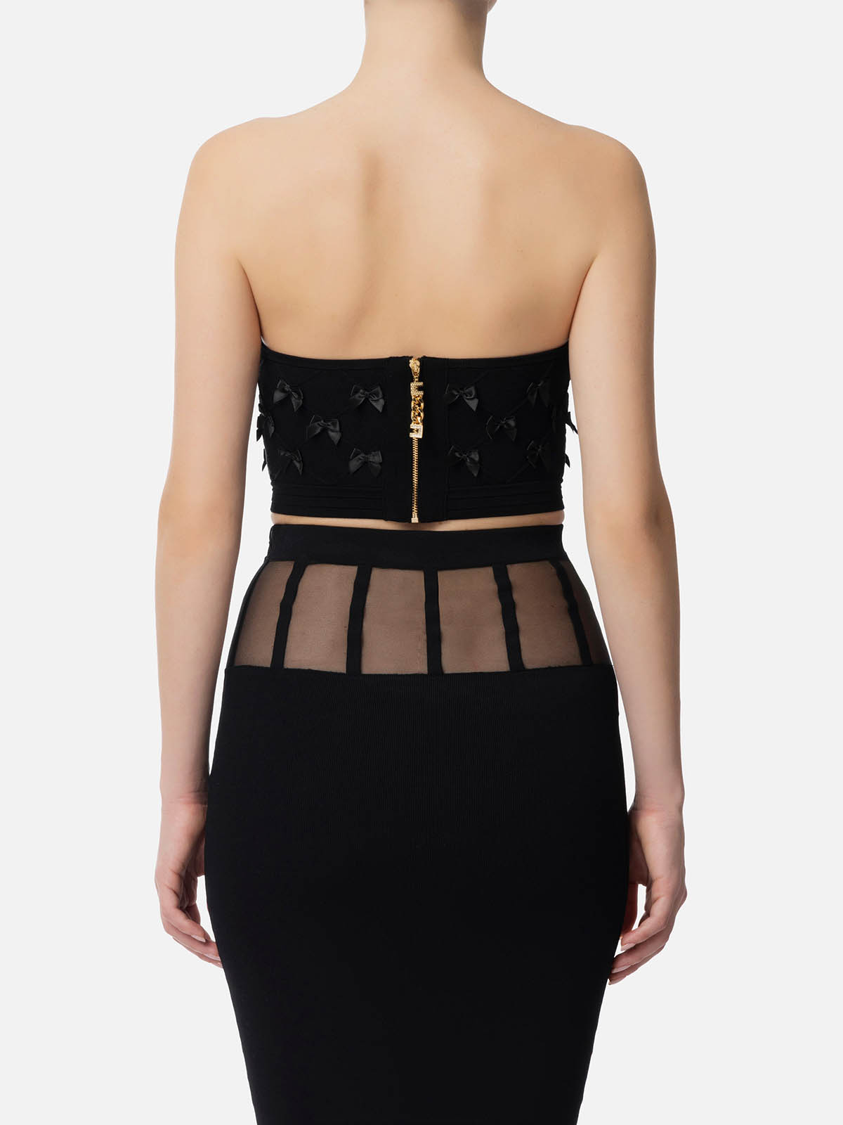 TK46S52E2 Elisabetta Franchi Stretch Viscose Top With All