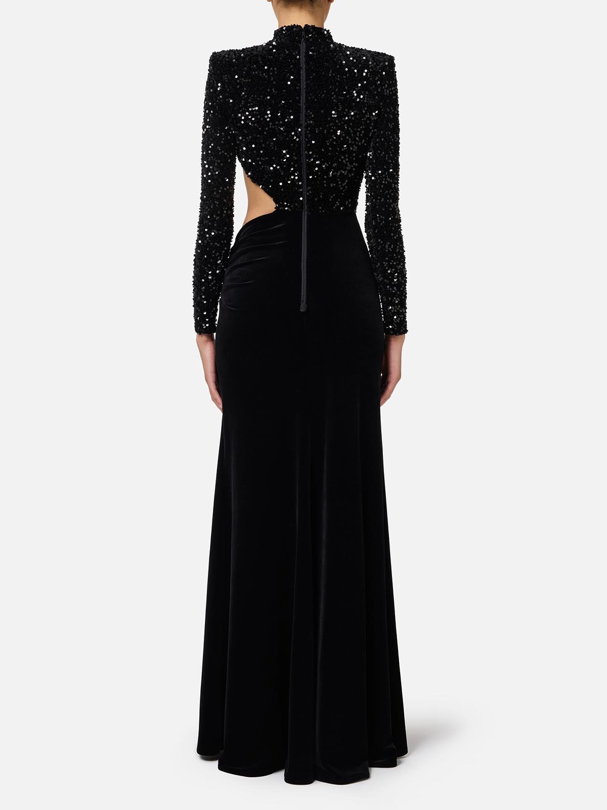 AB73647E2 Elisabetta Franchi Red Carpet Dress In Chenille