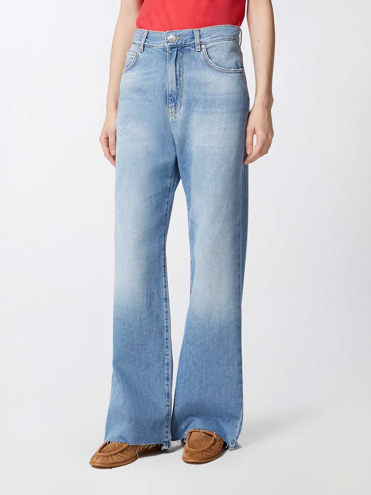 デニム・ジーパン PINKO SS25 Jeans (101733 A2DZPJV) 101733A2DZ Pinko Wanda | Palazzo Jeans In Soft Denim
