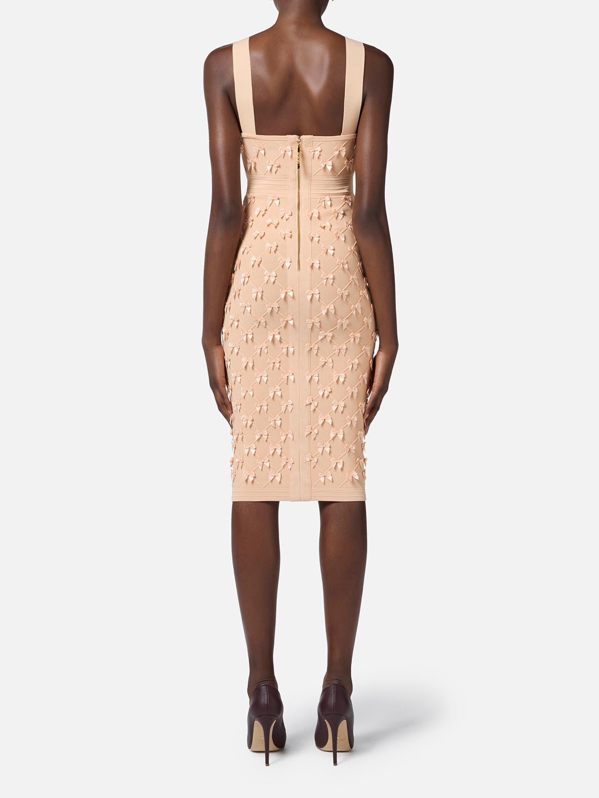 AM79S52E2 Elisabetta Franchi Stretch Viscose Midi Dress With