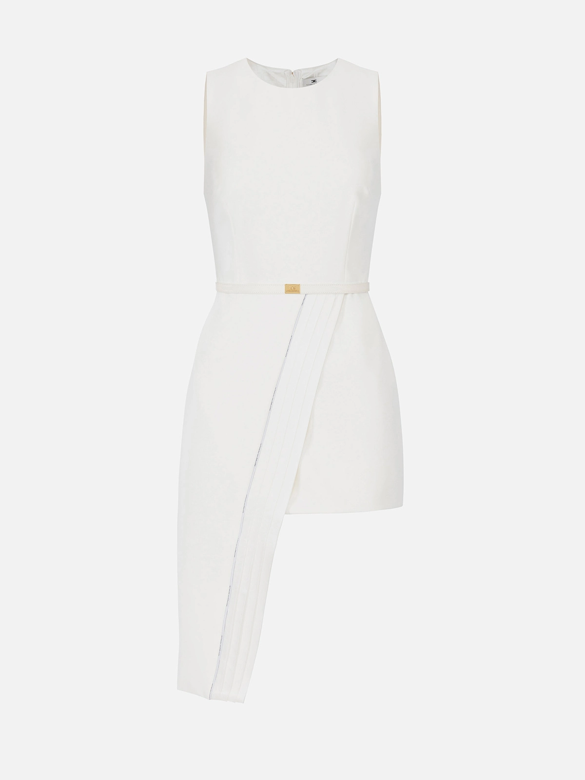 AB80156E2 Elisabetta Franchi Light Crêpe Dress With Tuxedo Details