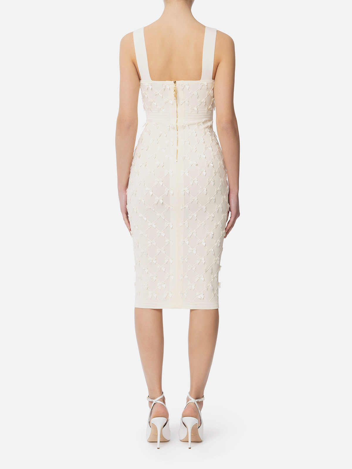 AM79S52E2 Elisabetta Franchi Stretch Viscose Midi Dress With