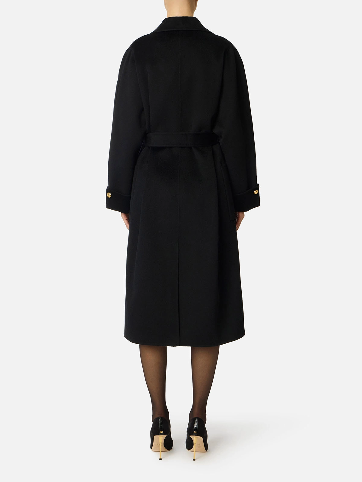 CP68D56E2 Elisabetta Franchi Double Wool Blend Coat