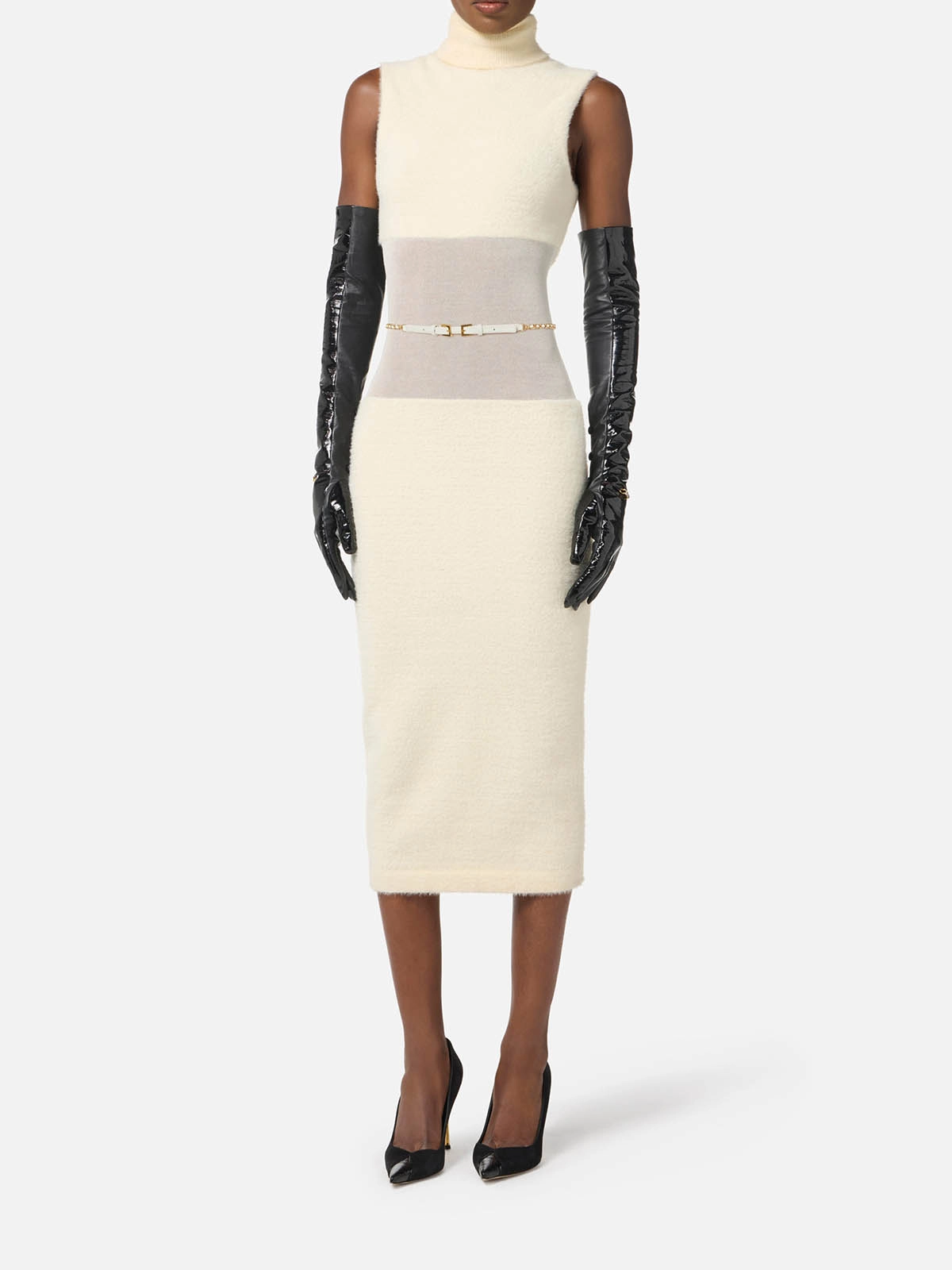 AM37T57E2 Elisabetta Franchi Knit Dress with Belt AM37T57E2 Elisabetta Franchi Knit Dress with Belt