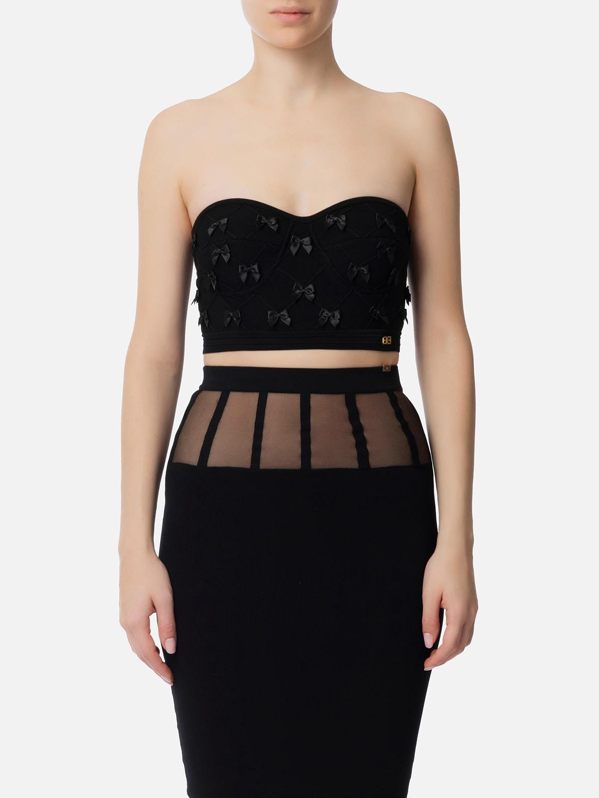 TK46S52E2 Elisabetta Franchi Stretch Viscose Top With All