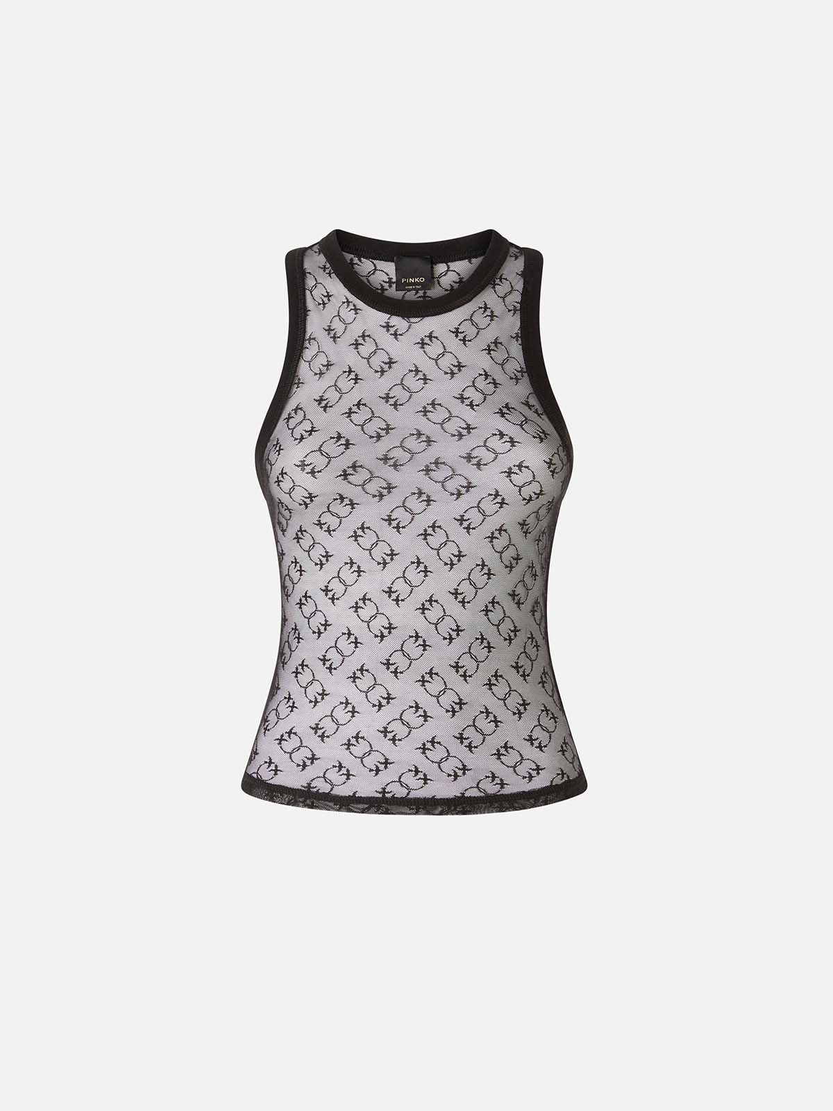 103710A21J Pinko China | Lace tank top with monogram logo 103710A21J Pinko China | Lace tank top with monogram logo