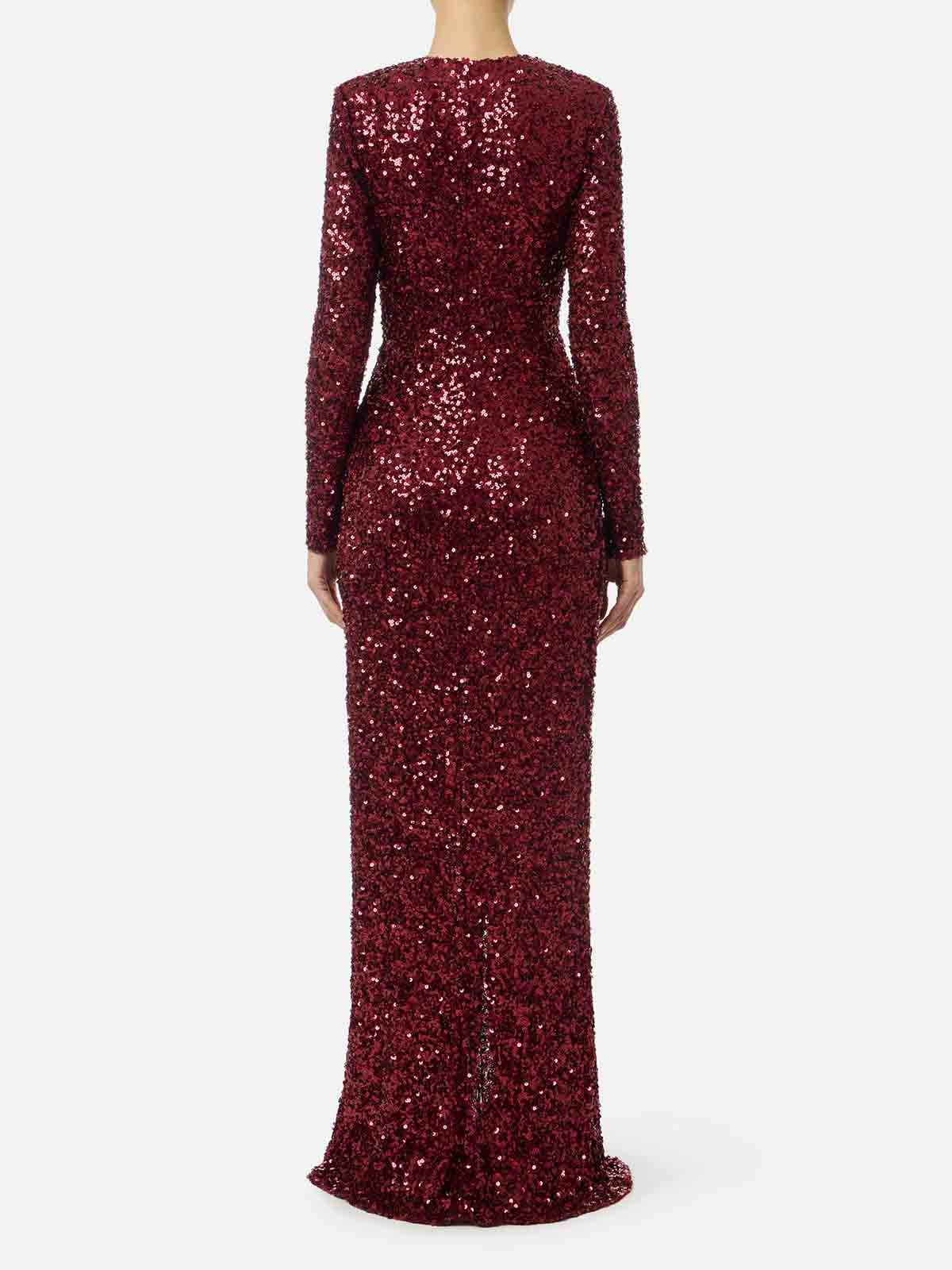 ABR3057E2 Elisabetta Franchi Abito Red Carpet In Paillettes