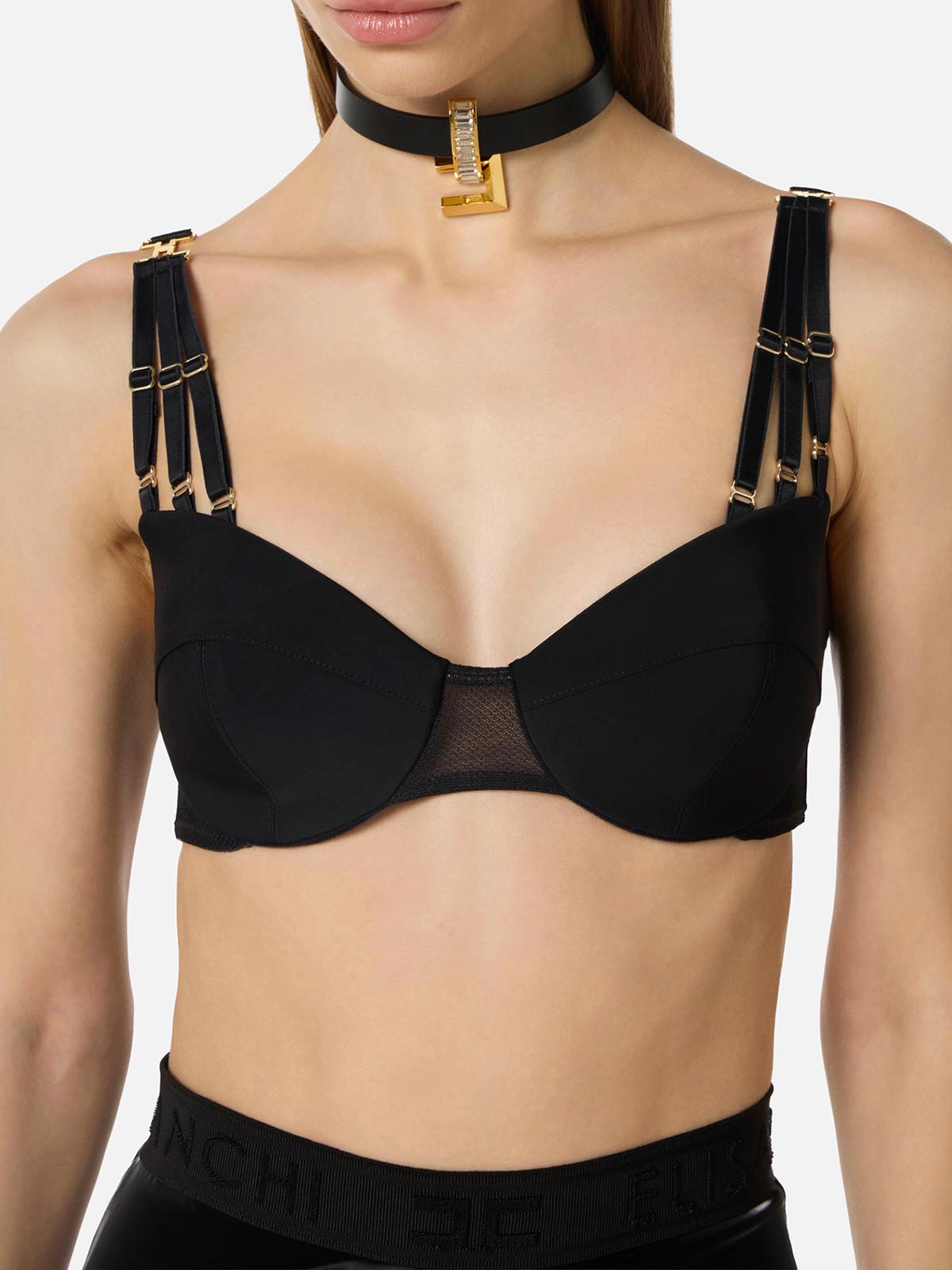 CO42K62E2 Elisabetta Franchi Choker With Jewel Logo