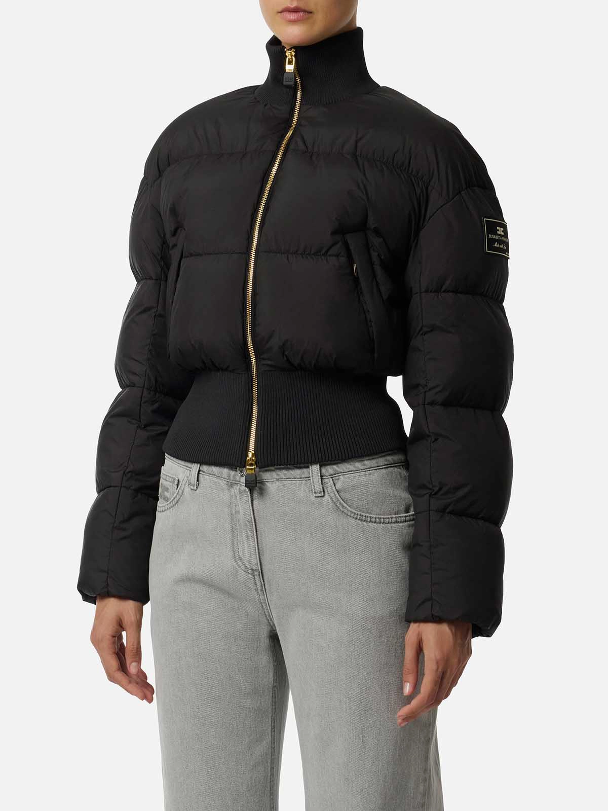 PI85D56E2 Elisabetta Franchi Down Jacket in Technical Fabric