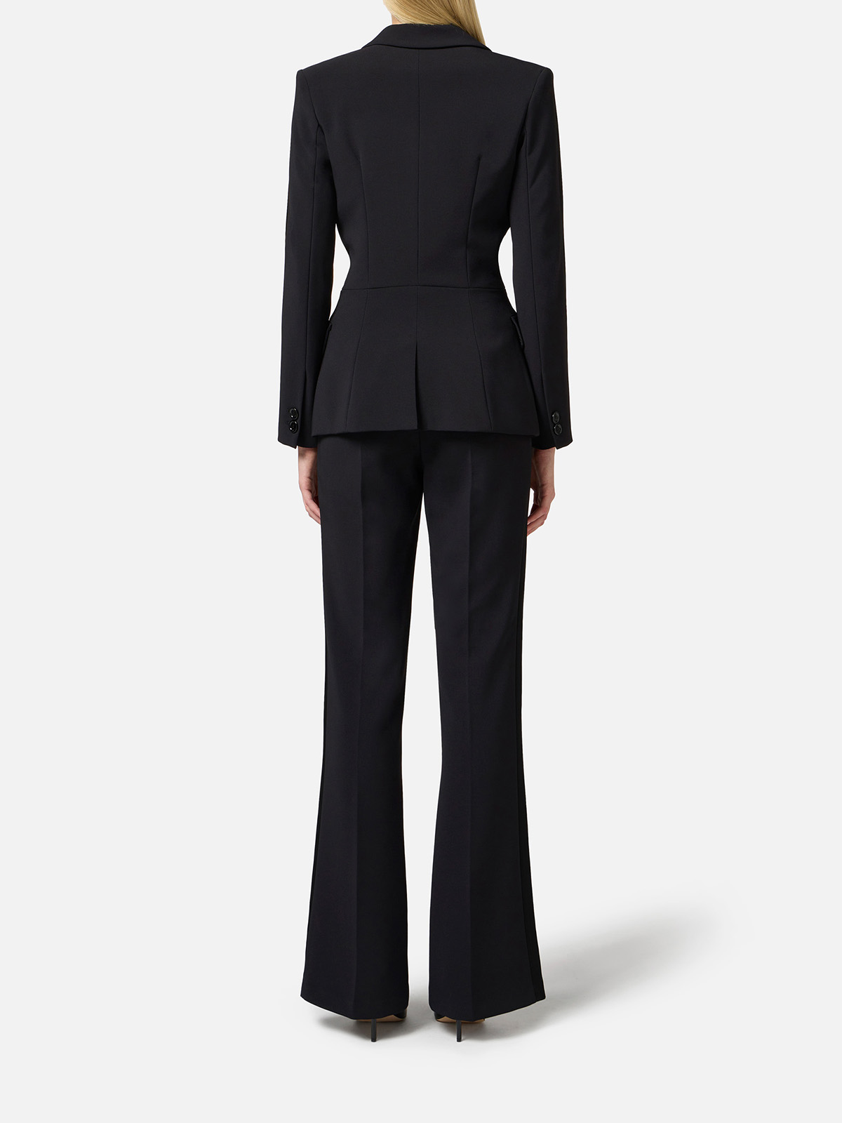 PA08251E2 Elisabetta Franchi Palazzo Pants In Crêpe With PA08251E2 Elisabetta Franchi Palazzo Pants In Crêpe With