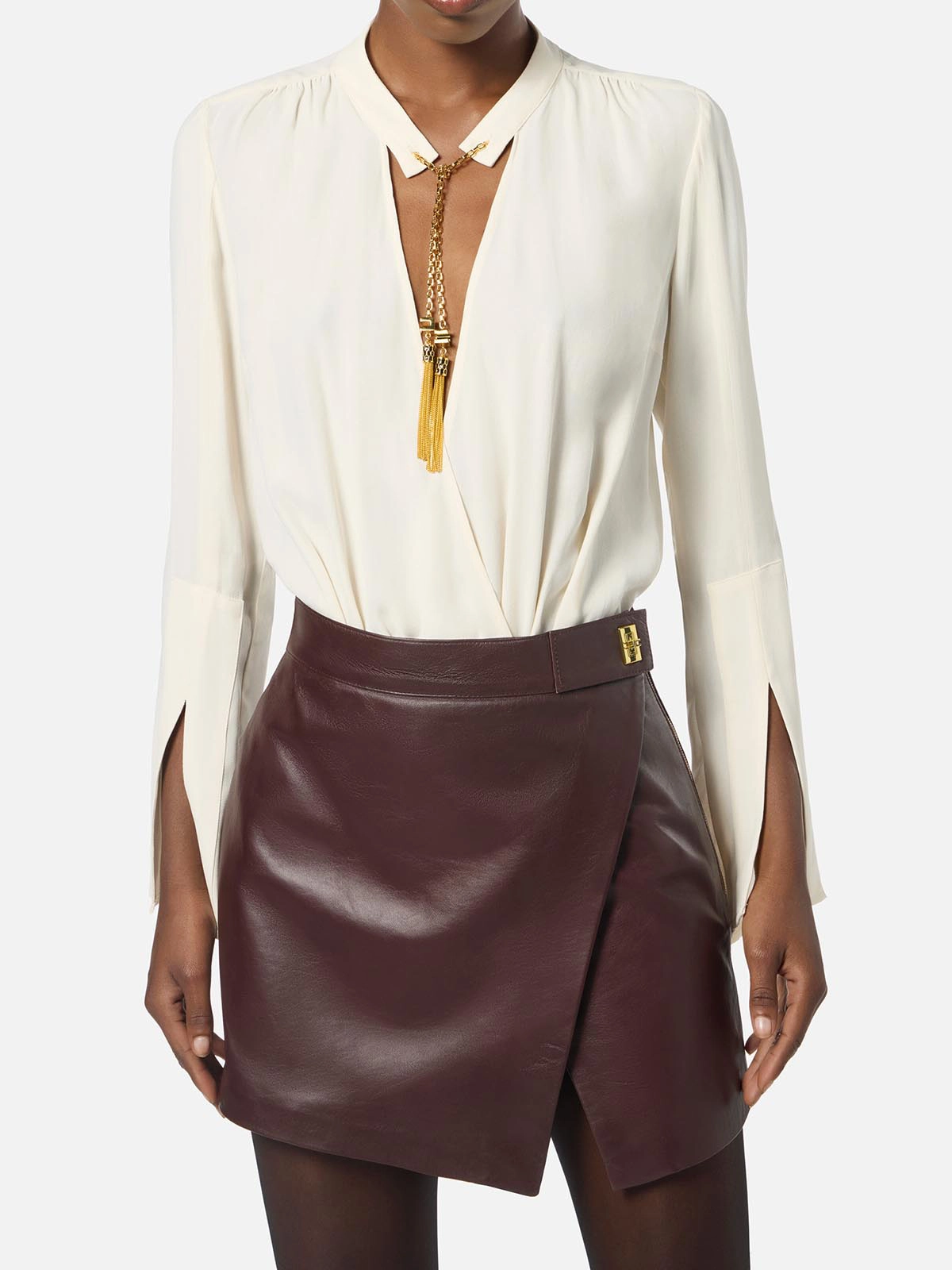 ELISABETTA FRANCHI ITALY製 ジャンプスーツ ベージュ系 Elisabetta Franchi double-breasted crêpe jacket for women