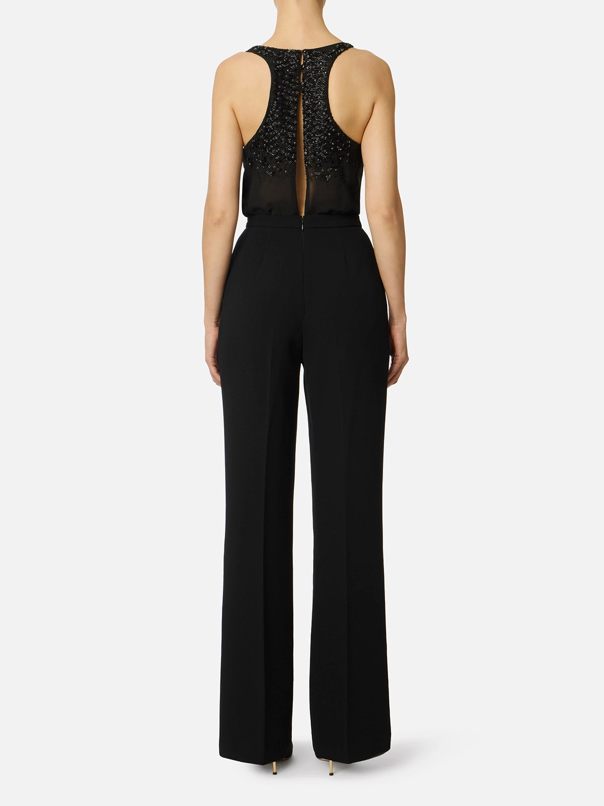 TU06357E2 Elisabetta Franchi Georgette and Crêpe Jumpsuit