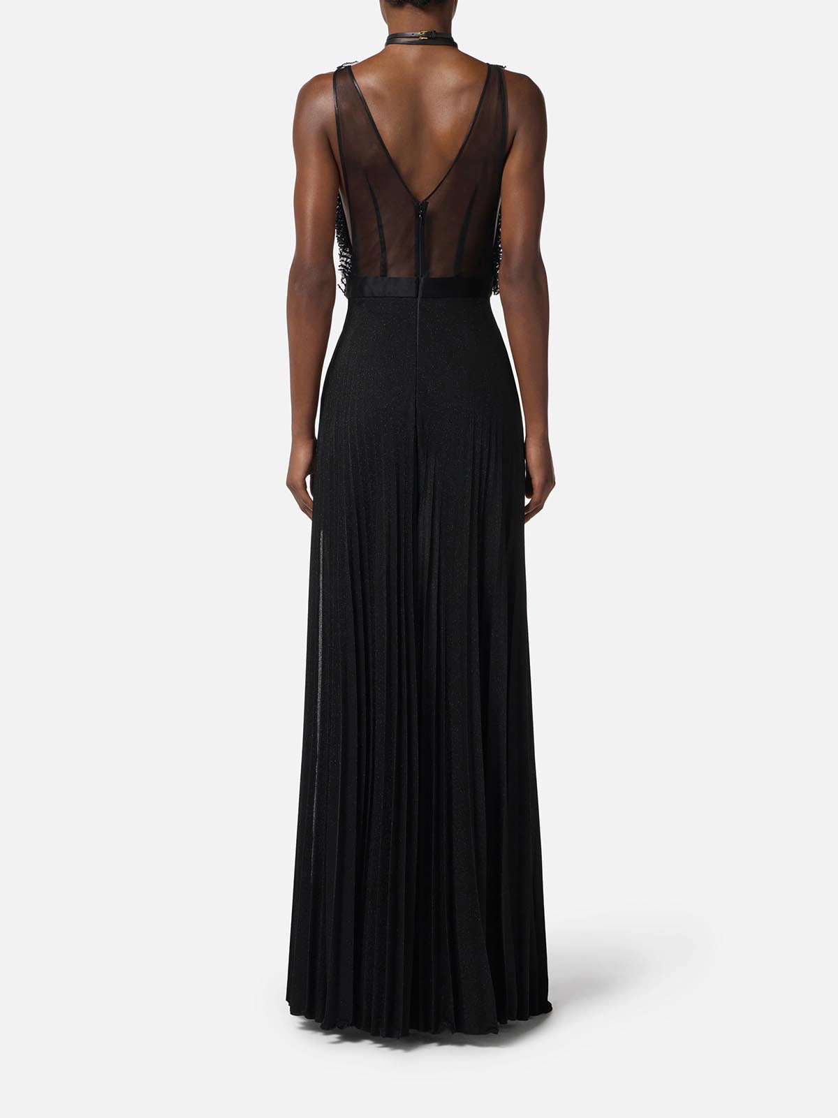 ABR1957E2 Elisabetta Franchi Red Carpet Dress in Tulle and