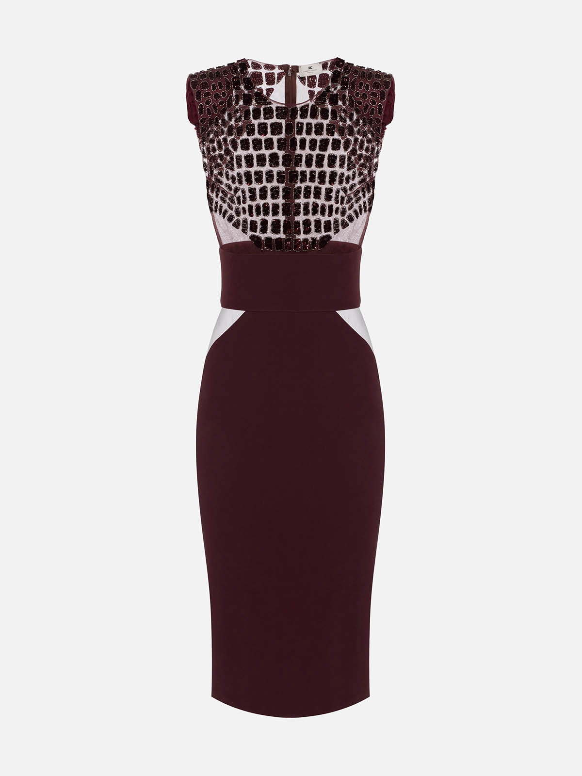 AB83457E2 Elisabetta Franchi Dress in Light Crêpe and Tulle