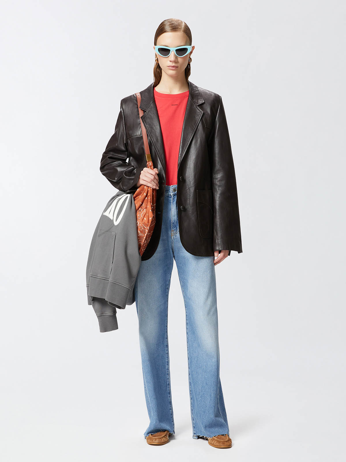 デニム・ジーパン PINKO SS25 'Wanda' jeans (101733A2DZ PJV) 101733A2DZ Pinko Wanda | Palazzo Jeans In Soft Denim