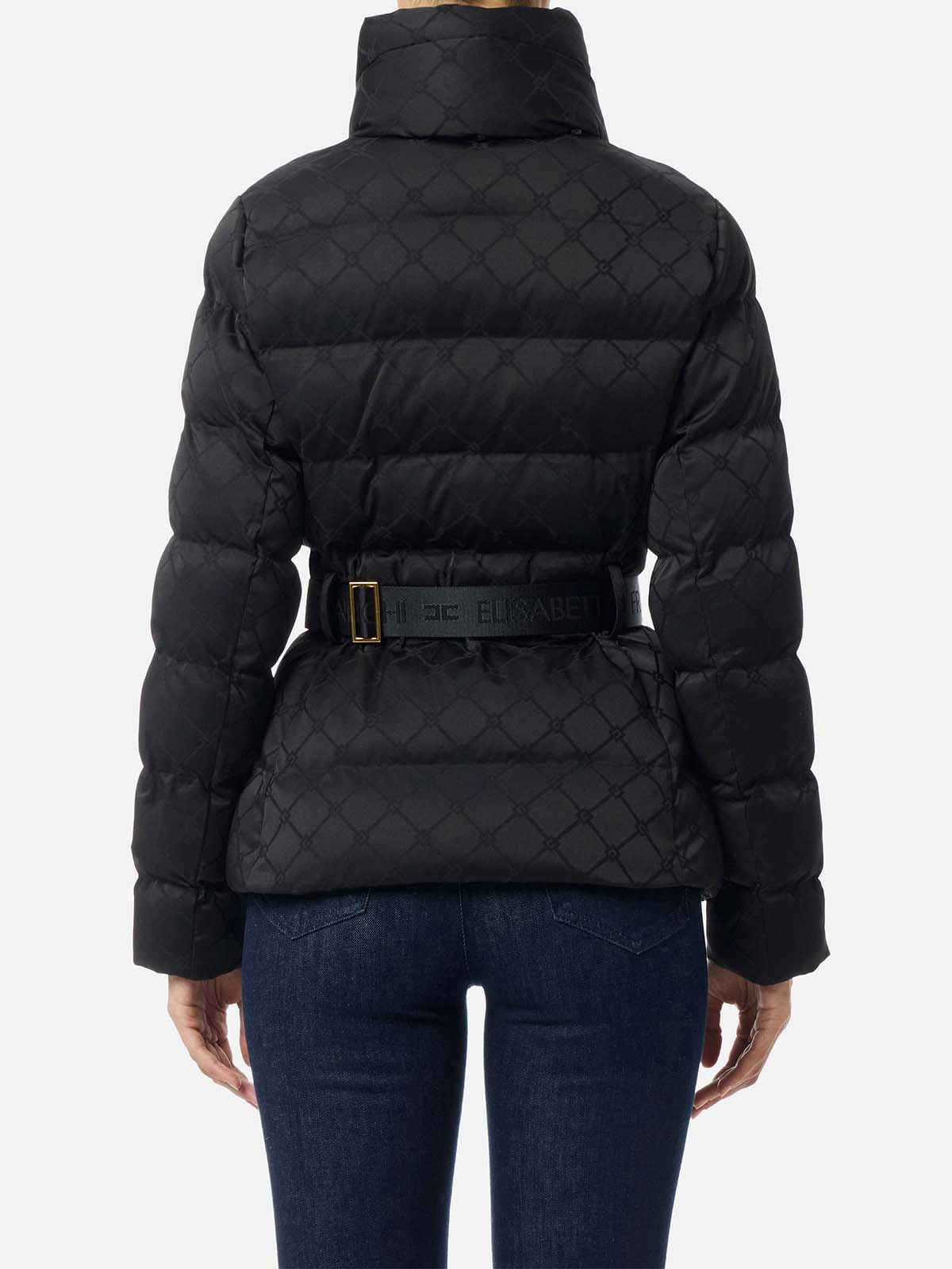 PI83D56E2 Elisabetta Franchi Jacquard Sail Fabric Down