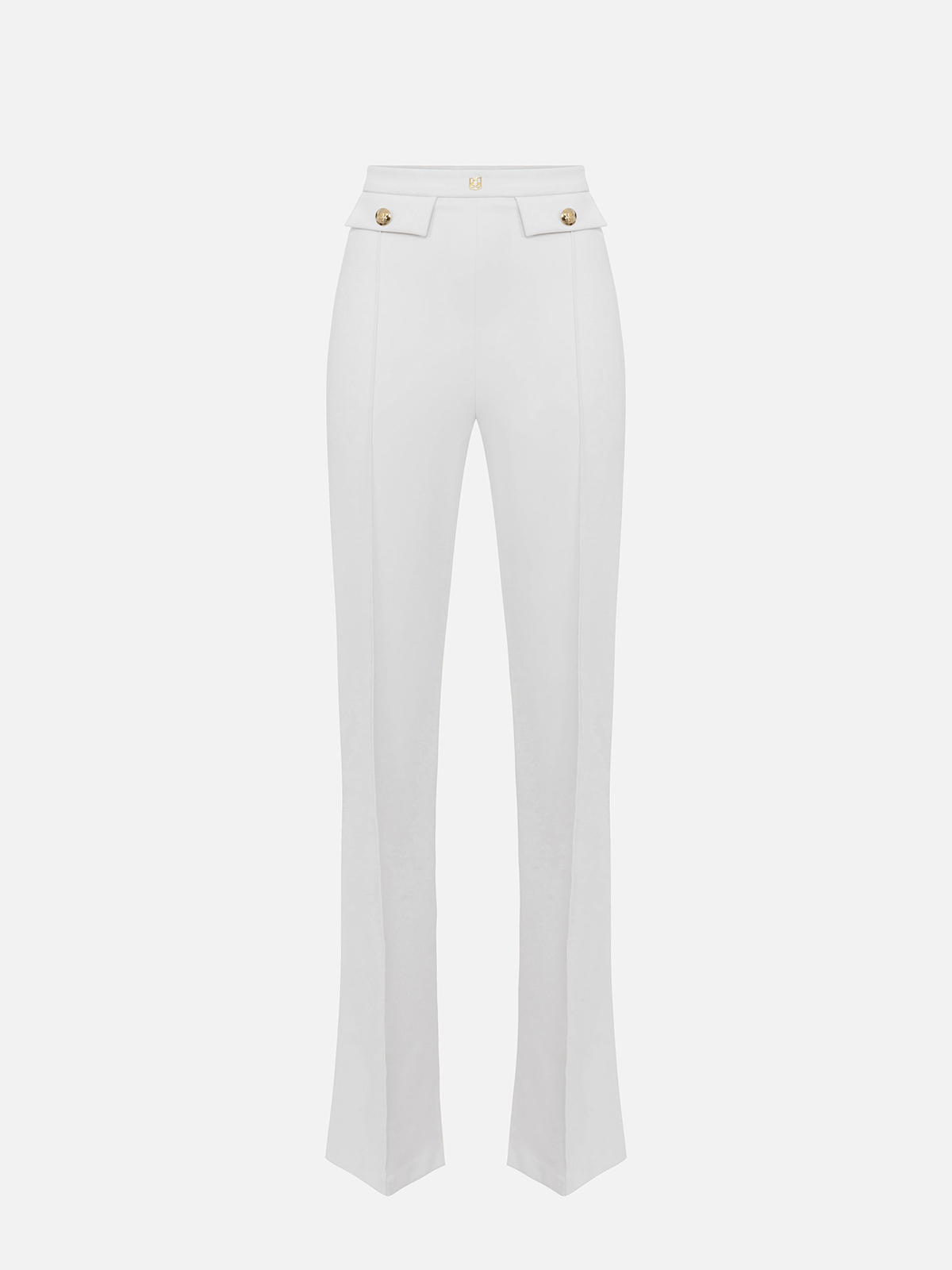 PA02546E2 Elisabetta Franchi Stretch Crêpe Palazzo Trousers