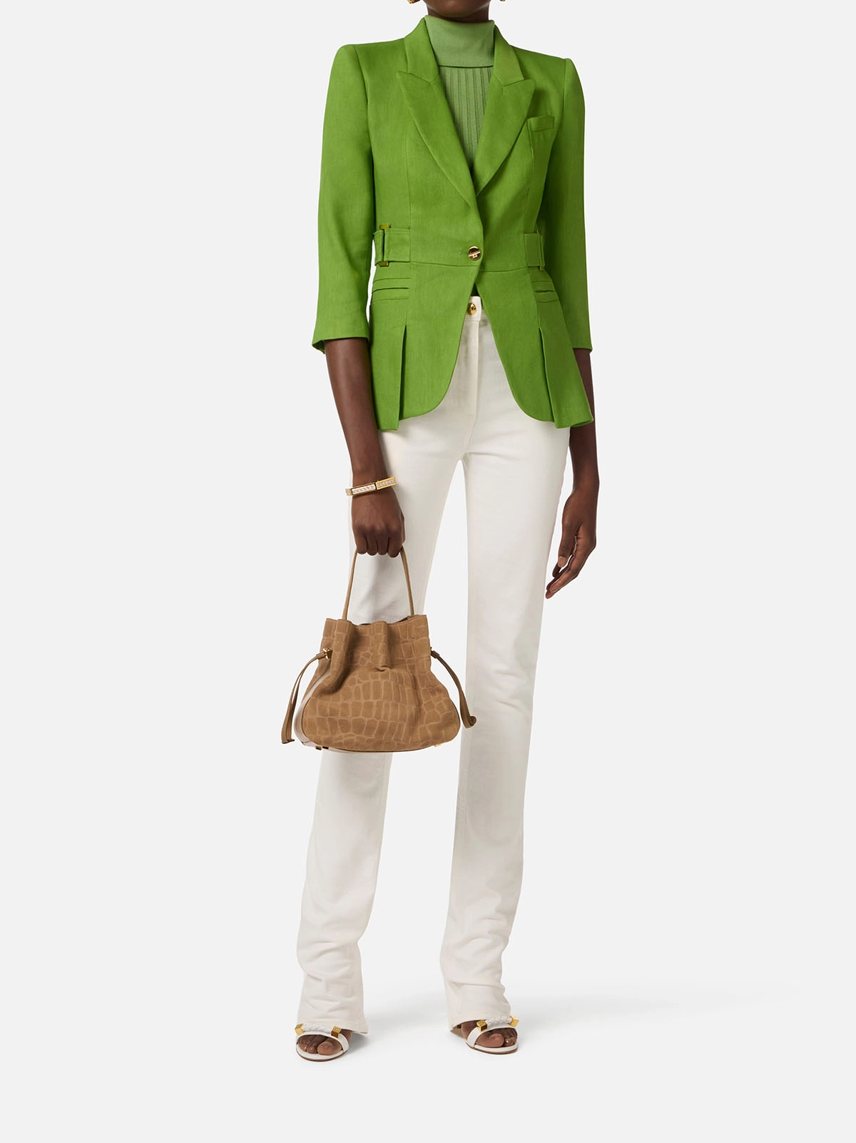 GI23662E2 Elisabetta Franchi Linen Blend Jacket