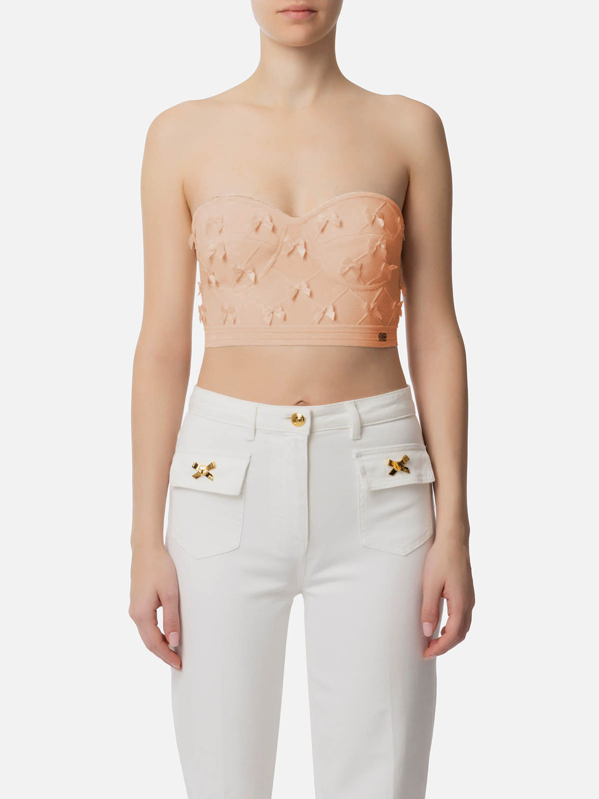 トップス Elisabetta Franchi Elisabetta Franchi Blouse shirt elongated straight model jewel