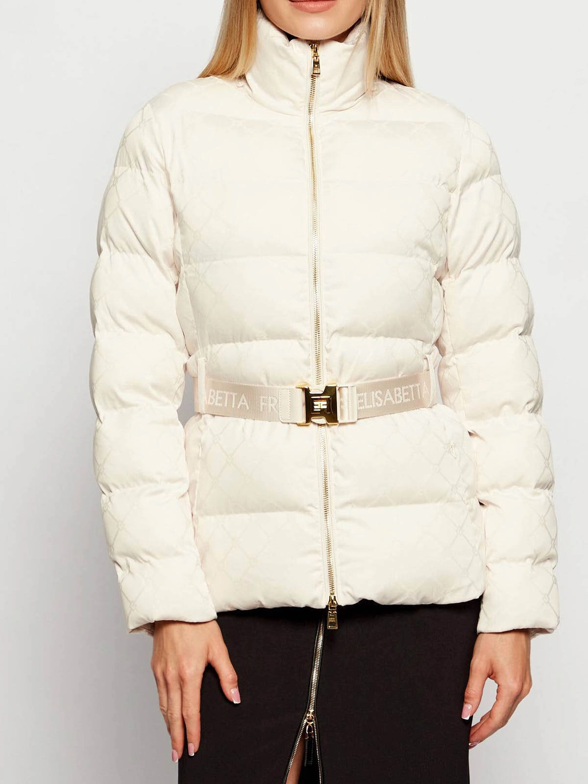 PI83D56E2 Elisabetta Franchi Jacquard Sail Fabric Down Jacket with