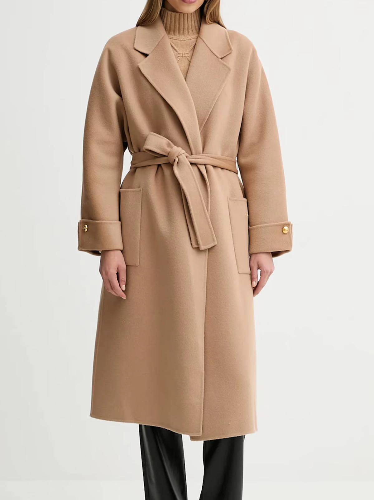 CP68D56E2 Elisabetta Franchi Double Wool Blend Coat