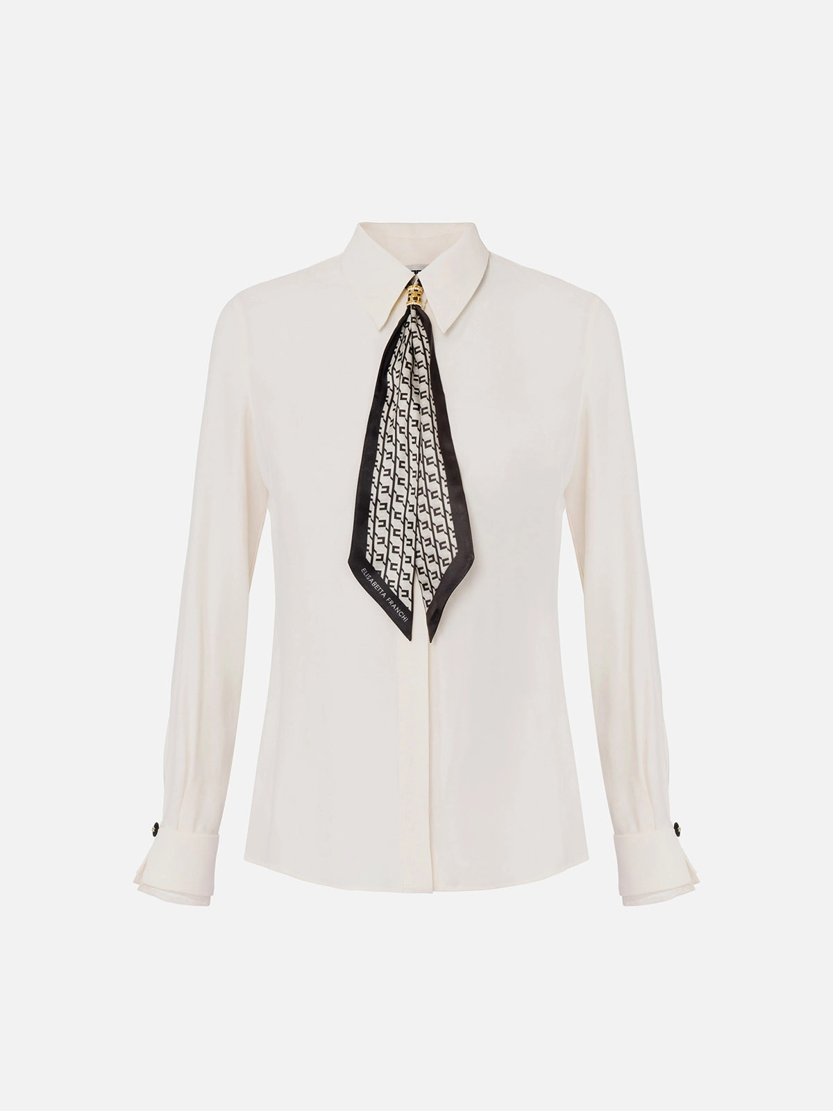 CA09356E2 Elisabetta Franchi Camicia In Georgette Con Foulard