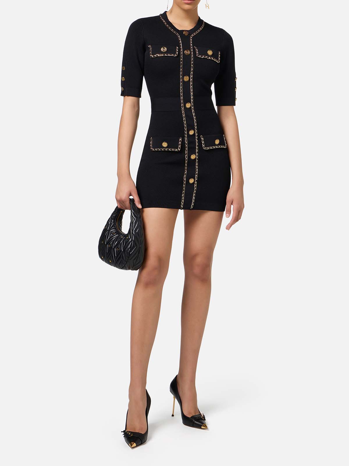 こ〜⭐️ 　ELISABETTA FRANCHI ノースリーブワンピース Knit top with jewel snake | Elisabetta Franchi