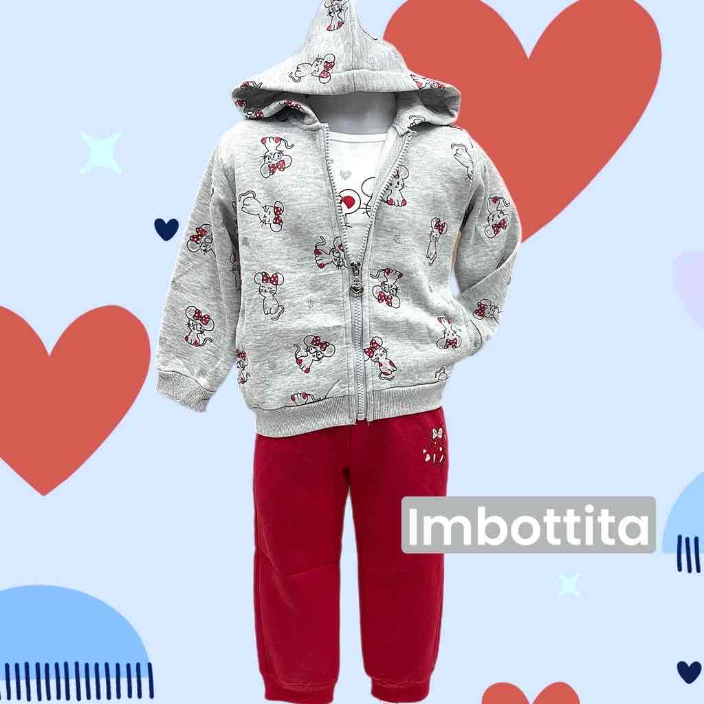 Tuta Da Bambina Con Cappuccio E Banda Orizzontale Basic - Foto 6