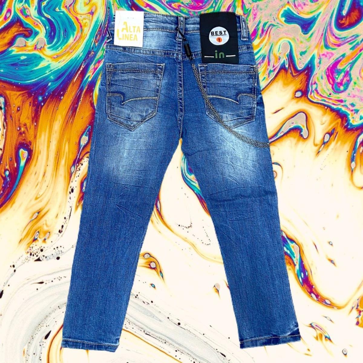 ALTA LINEA Jeans ZBO-8662 con catena