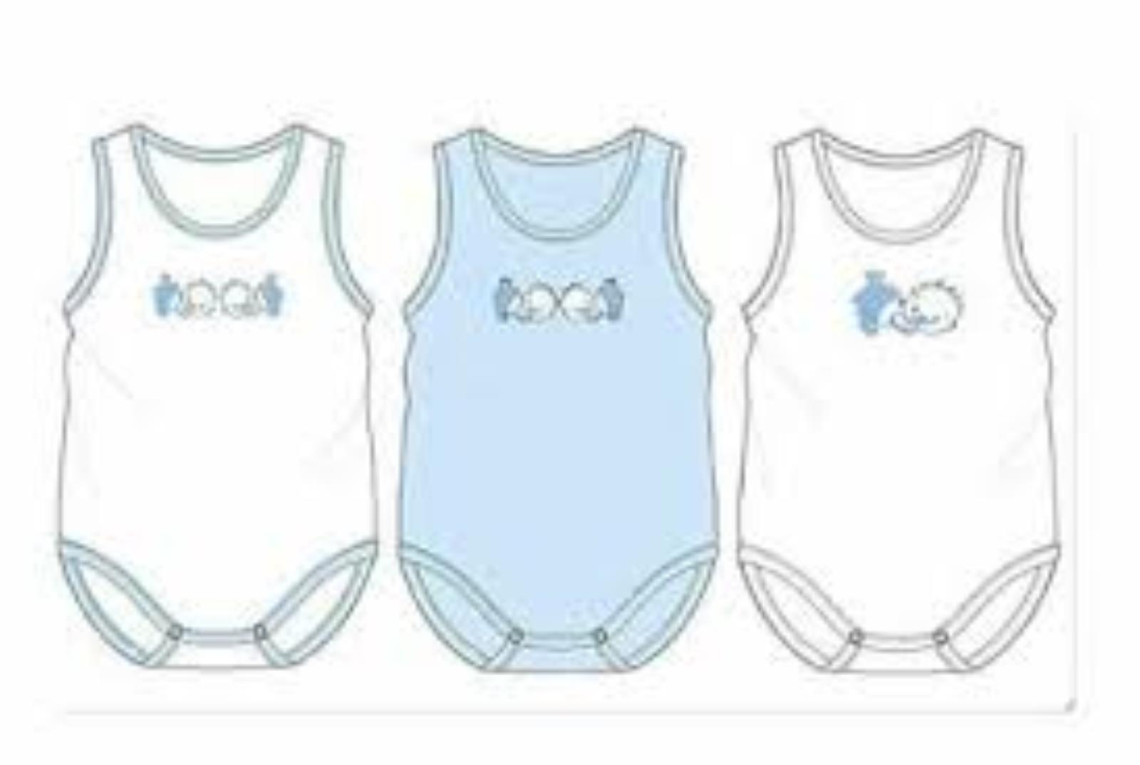 Bi-Pack Body Intimo Bimbo Neonato Senza Maniche Ellepi 1x2pezzi