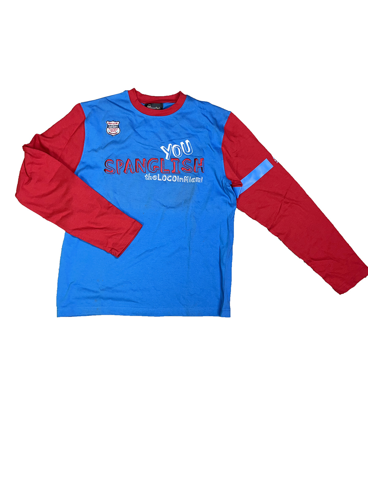 SPANGLISH SPAU227 T-Shirt  manica lunga Rosso/Blu