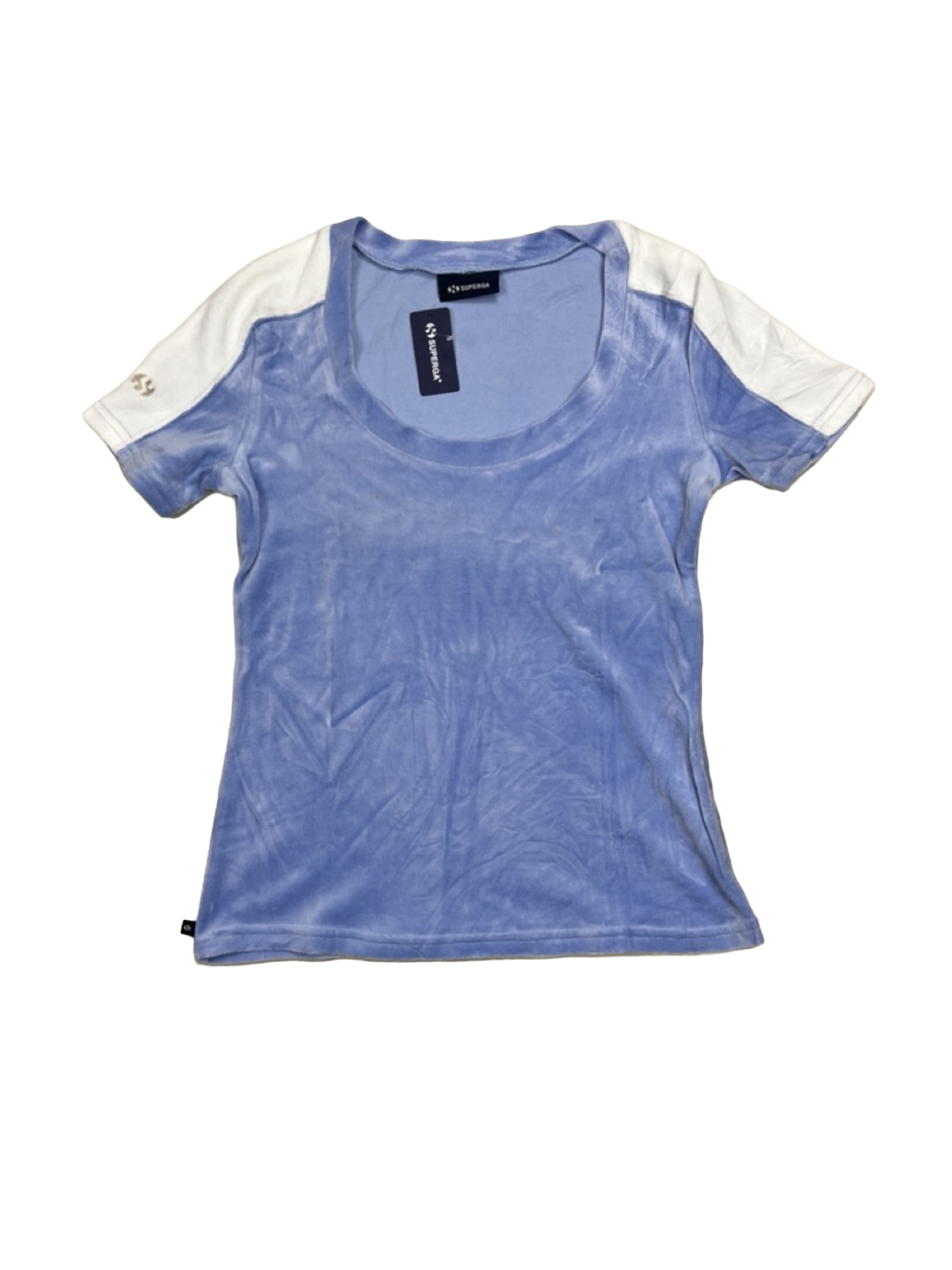 SUPERGA E3011CIN T-Shirt scollata effetto spugna