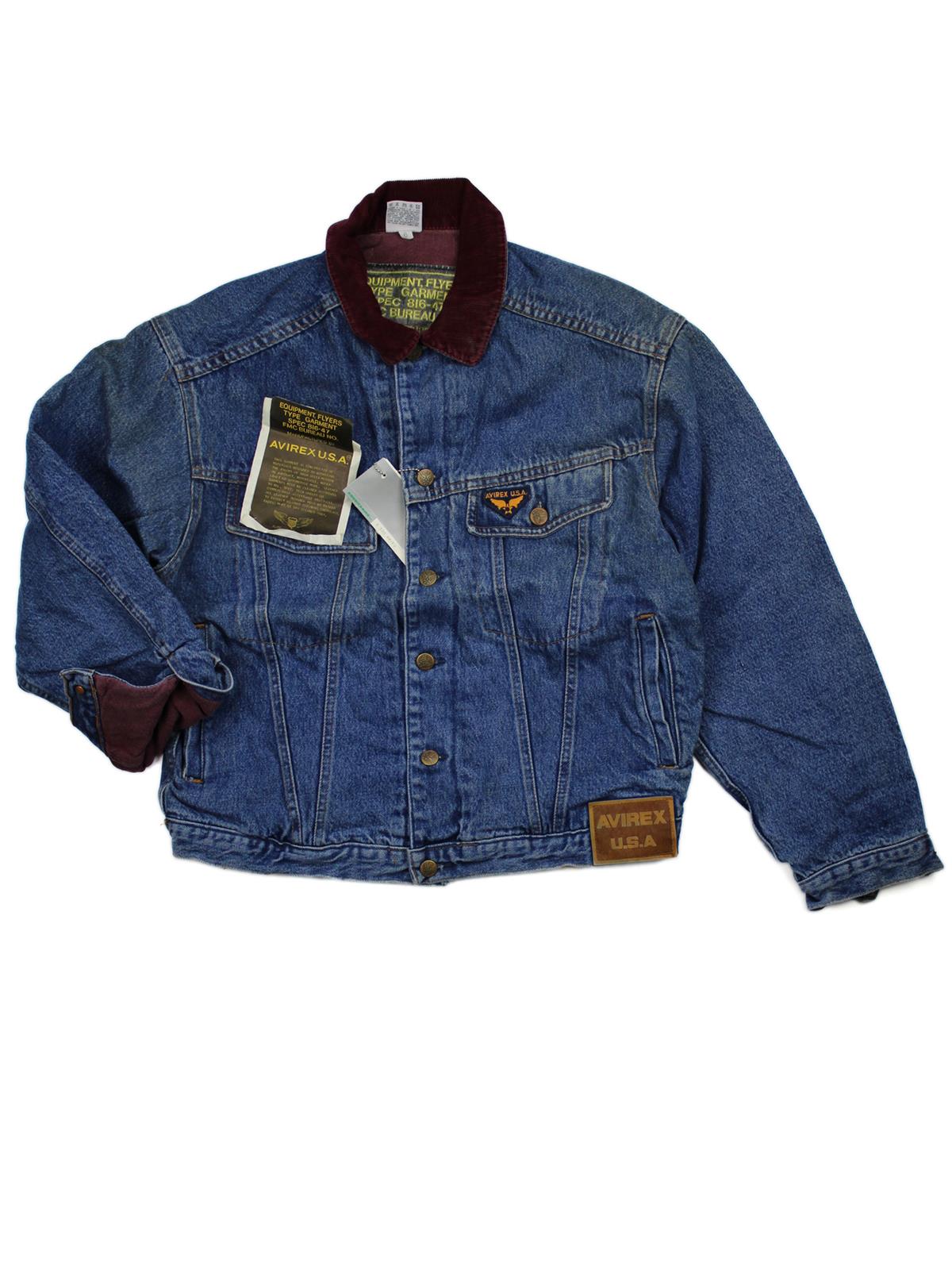 AVIREX 026345 Denim Jacket with Purple Lining