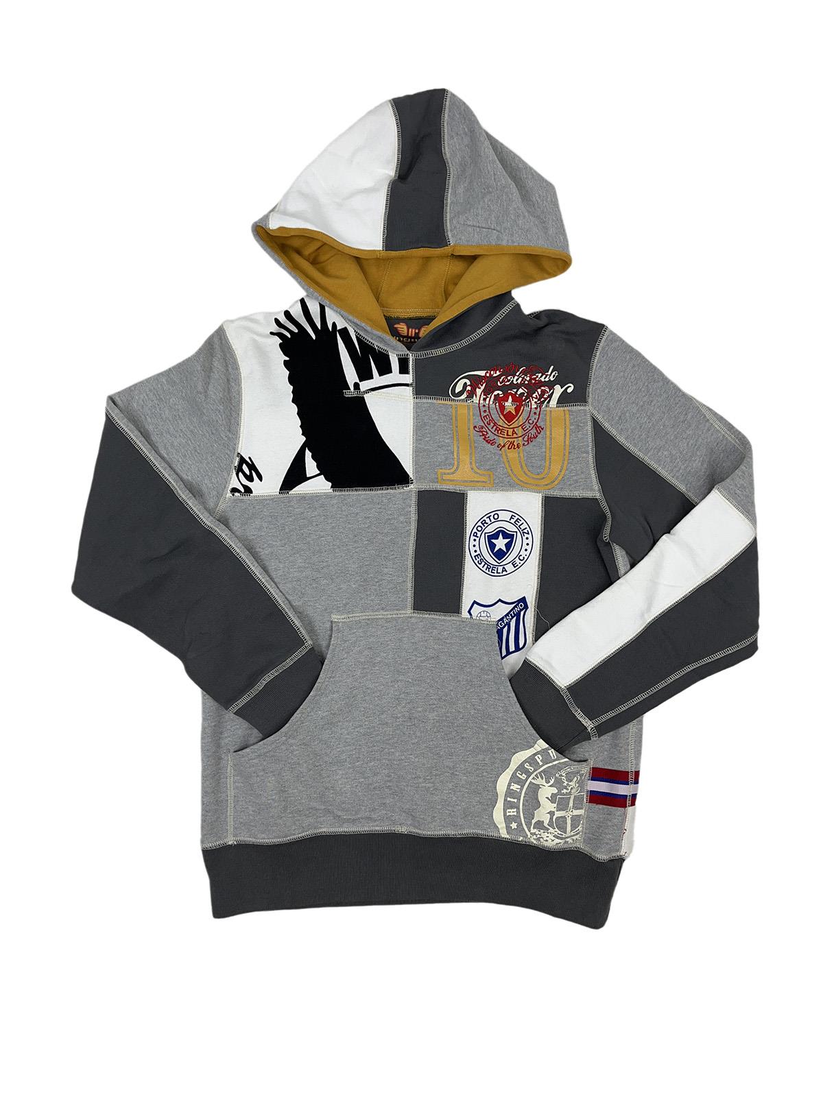 GIGOLÈ ARCHIVE Clad Hoody felpa patchwork con cappuccio