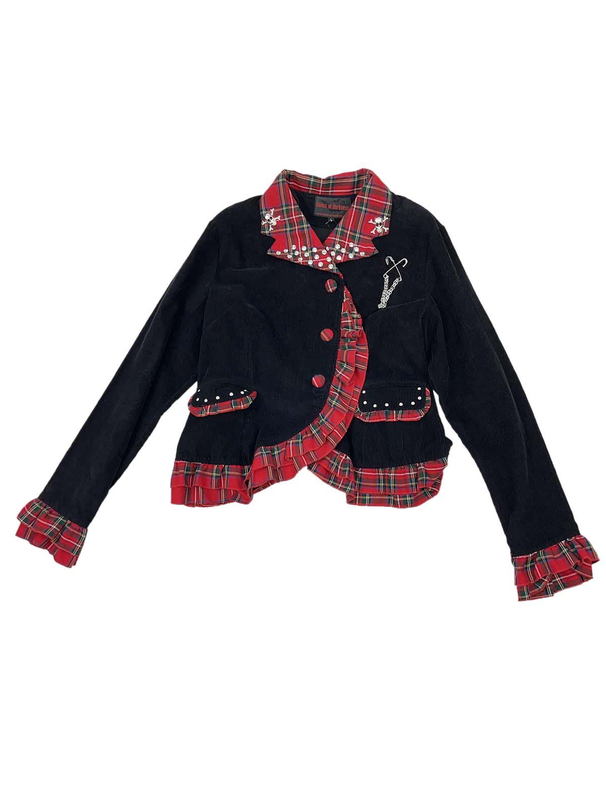 QUEEN OF DARKNESS JA1O44 Gothic Jacket with Tartan Touches