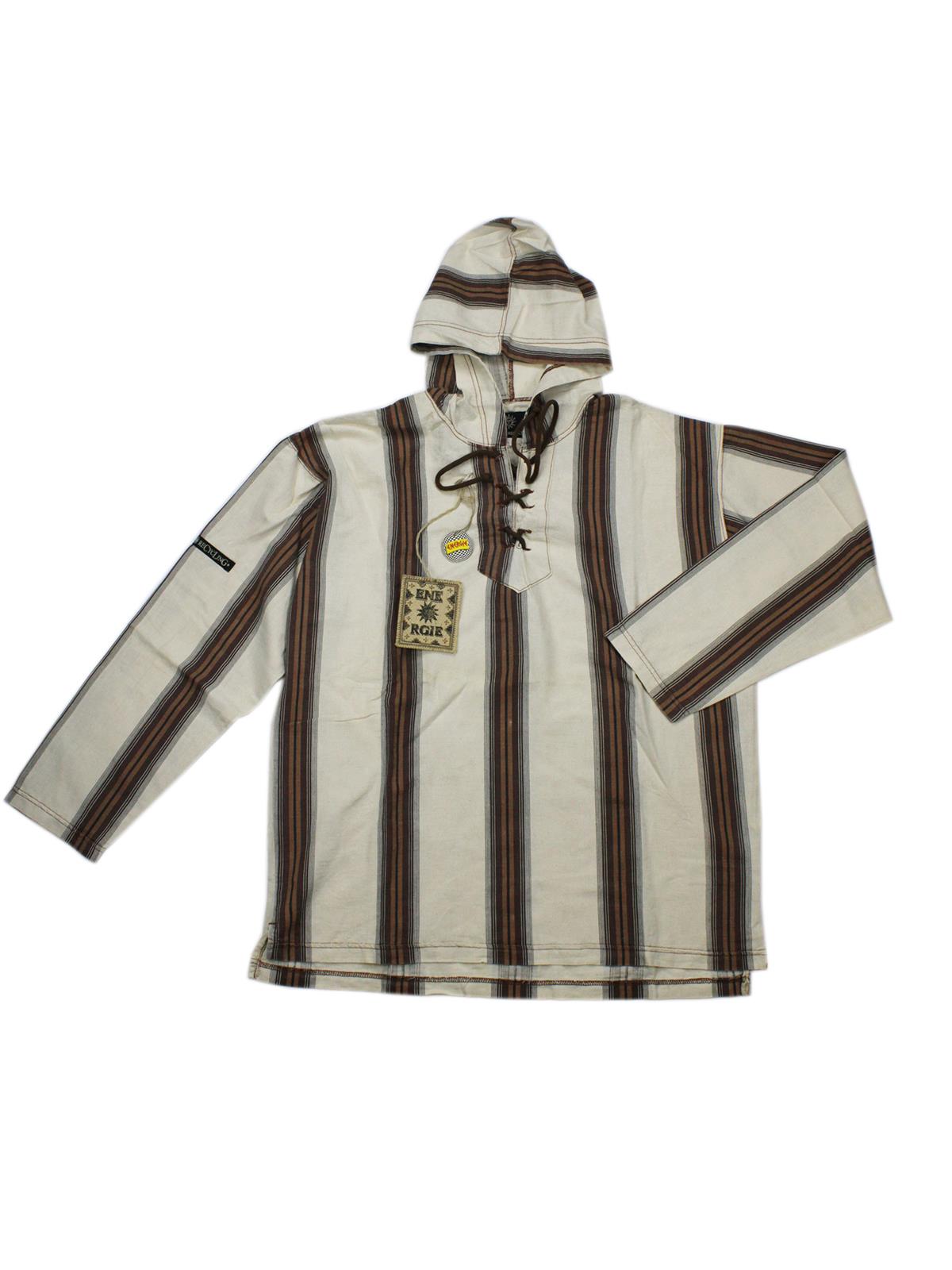 ENERGIE Jumbo camicia etnica con cappuccio
