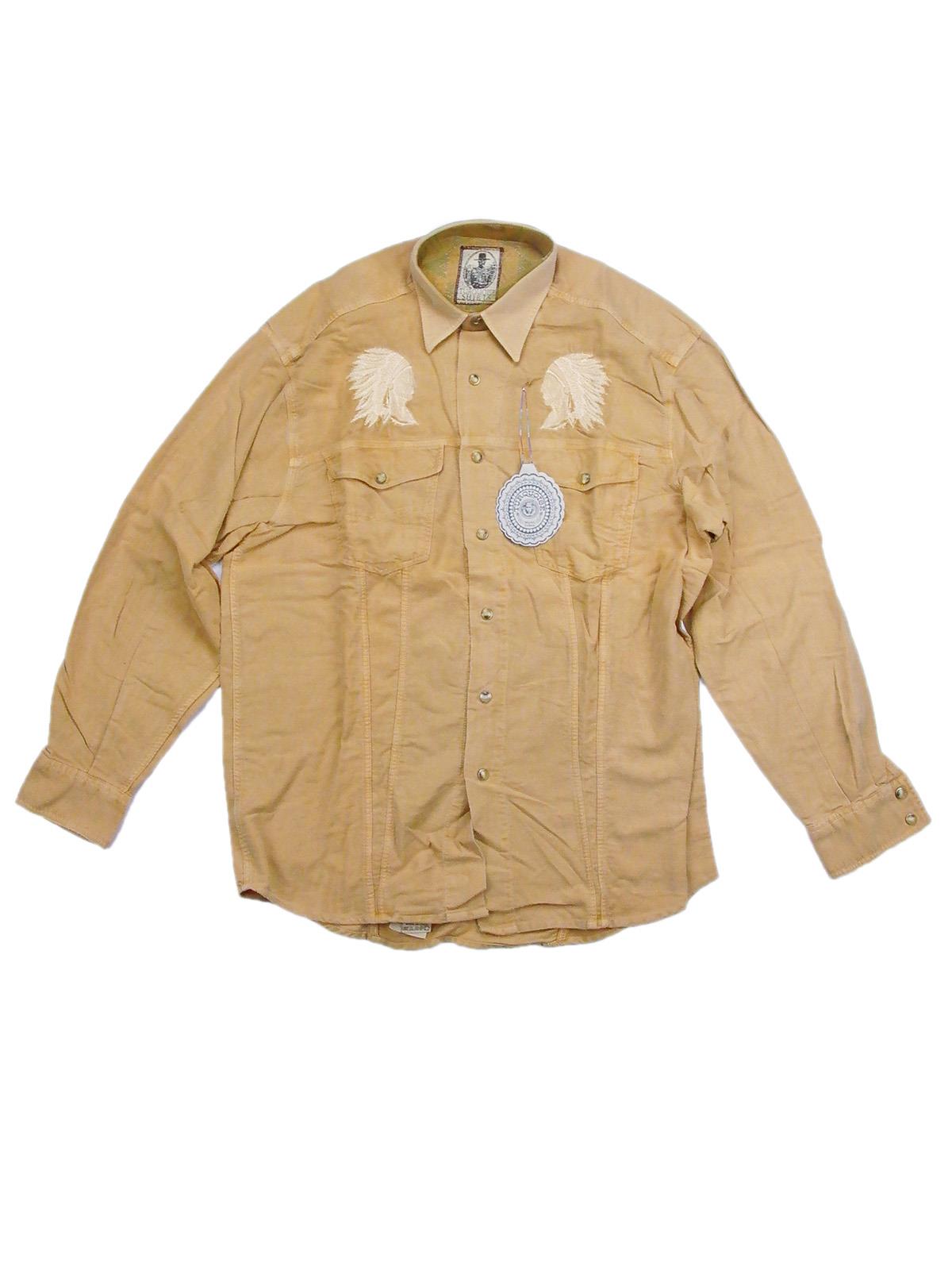 TURQUOISE 565IU Shirt with Indians Embroideries