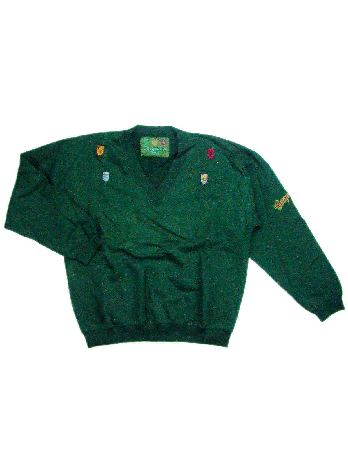TURQUOISE Emblem felpa con collo a V
