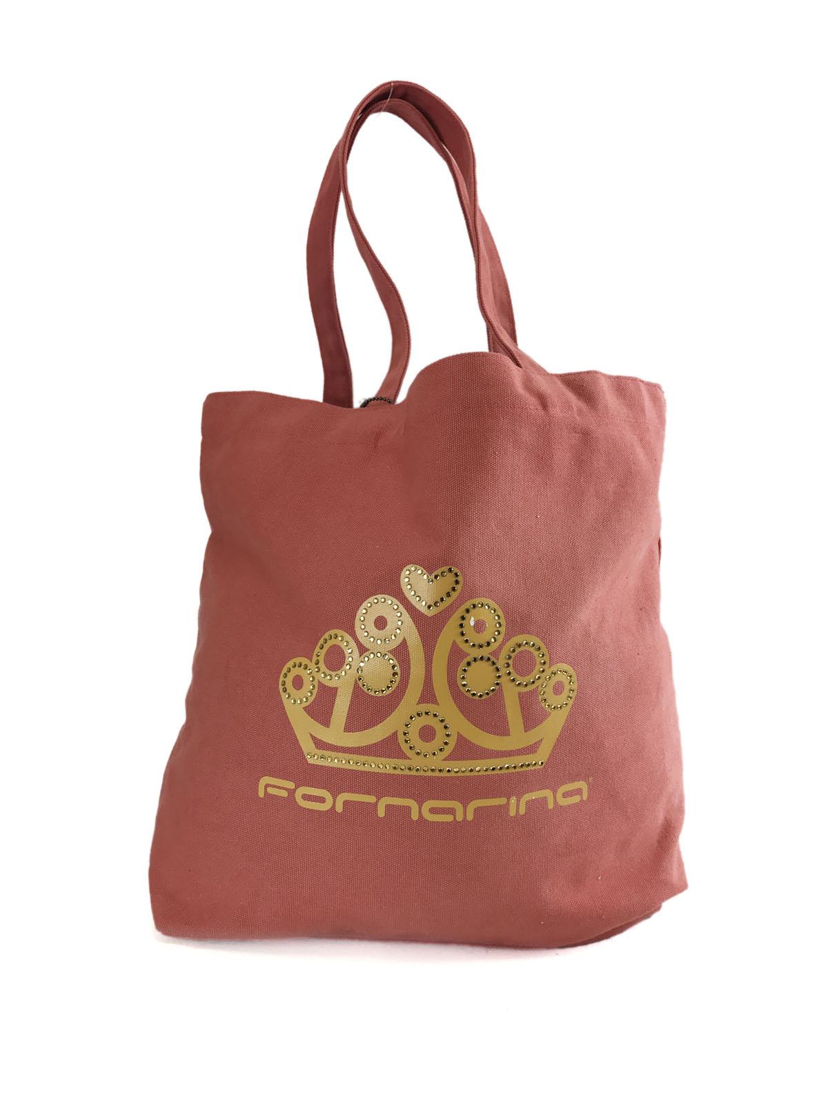 FORNARINA Penelope Strass Canvas Tote Bag