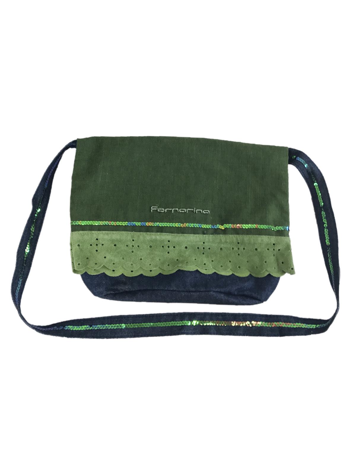 FORNARINA GREEN DENIM BAG